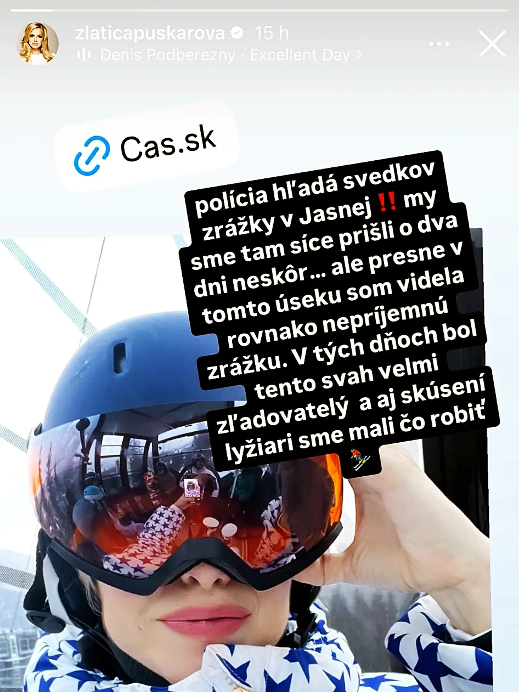 Puškárová zverejnila status, v ktorom opísala incident na svahu.