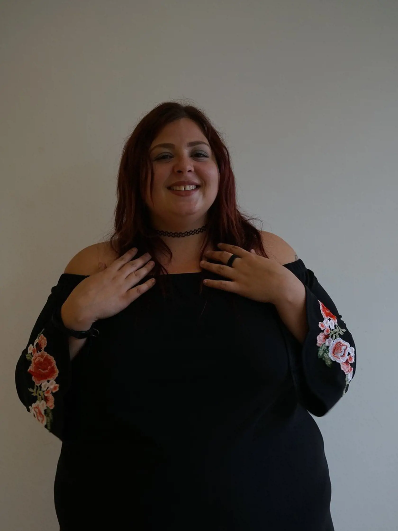 *** EXCLUSIVE - VIDEO AVAILABLE ***    YOUR BIG SISTERS CLOSET - 9 OCTOBER: Plus Size Body Activist Jewelz Mazzei modelling a black dress, Your Big Sisters Closet Boutique, Toronto, 9 October 2017.    A PLUS-SIZE Model claims she has '99 problems, but being fat, ain't one.? Julianna Mazzei, AKA Jewelz is confident, humorous and sassy, and has no shame when it comes to posing with little clothing and talking to her thousands of social media followers about ?fat problems.? The 25-year-old from Tor