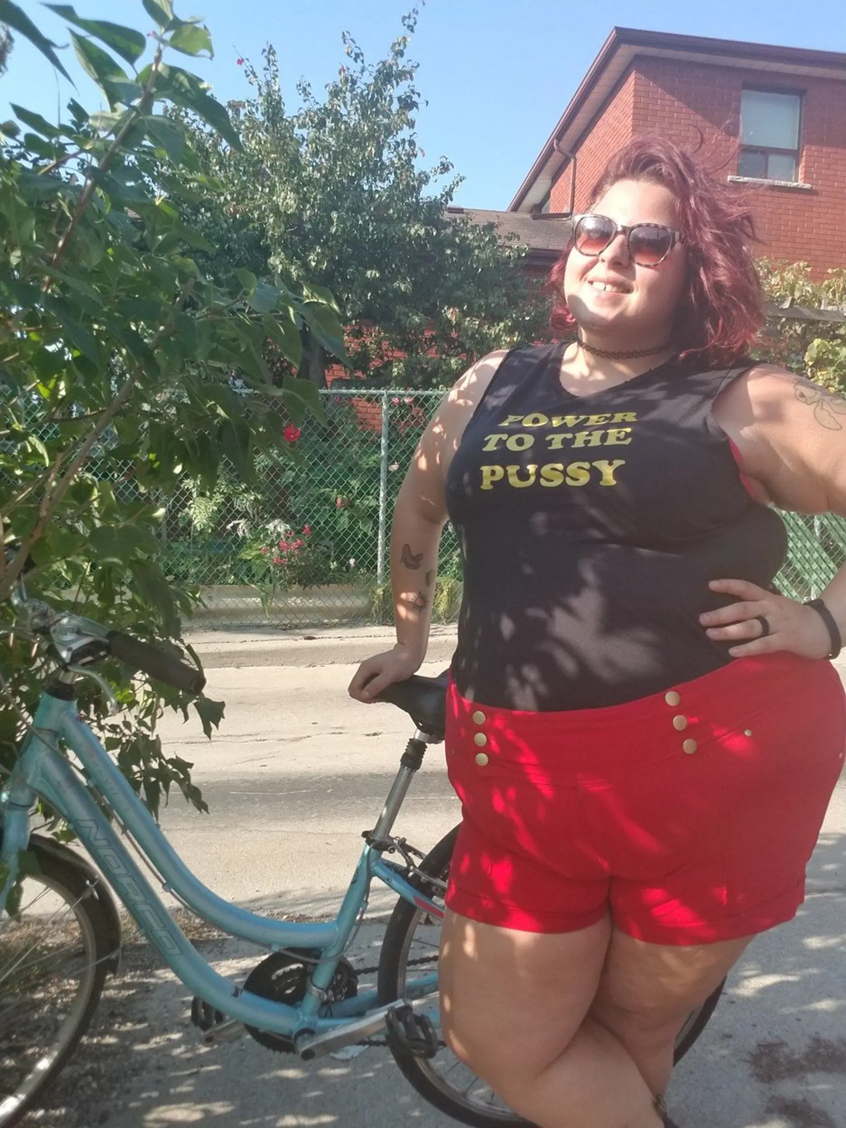 *** EXCLUSIVE - VIDEO AVAILABLE ***    UNSPECIFIED - UNDATED: Collect photo of Jewelz Mazzei posing for a photo with her bike.    A PLUS-SIZE Model claims she has '99 problems, but being fat, ain't one.? Julianna Mazzei, AKA Jewelz is confident, humorous and sassy, and has no shame when it comes to posing with little clothing and talking to her thousands of social media followers about ?fat problems.? The 25-year-old from Toronto, Canada told Barcroft TV: ?I feel sexy in my body and I feel like 