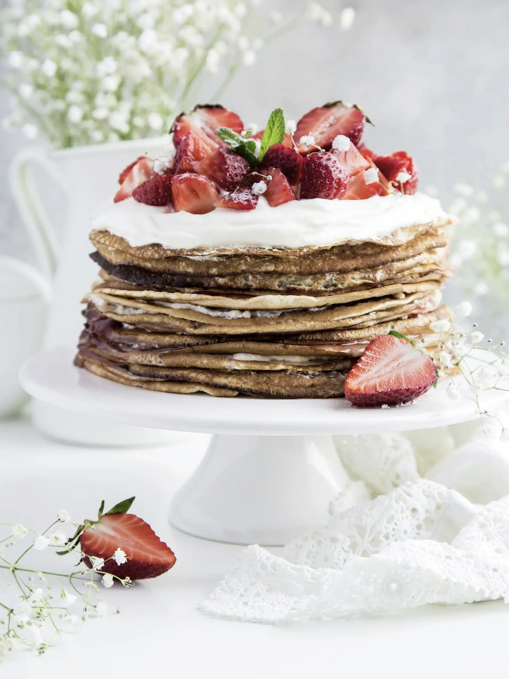 Palacinková torta s tvarohom
