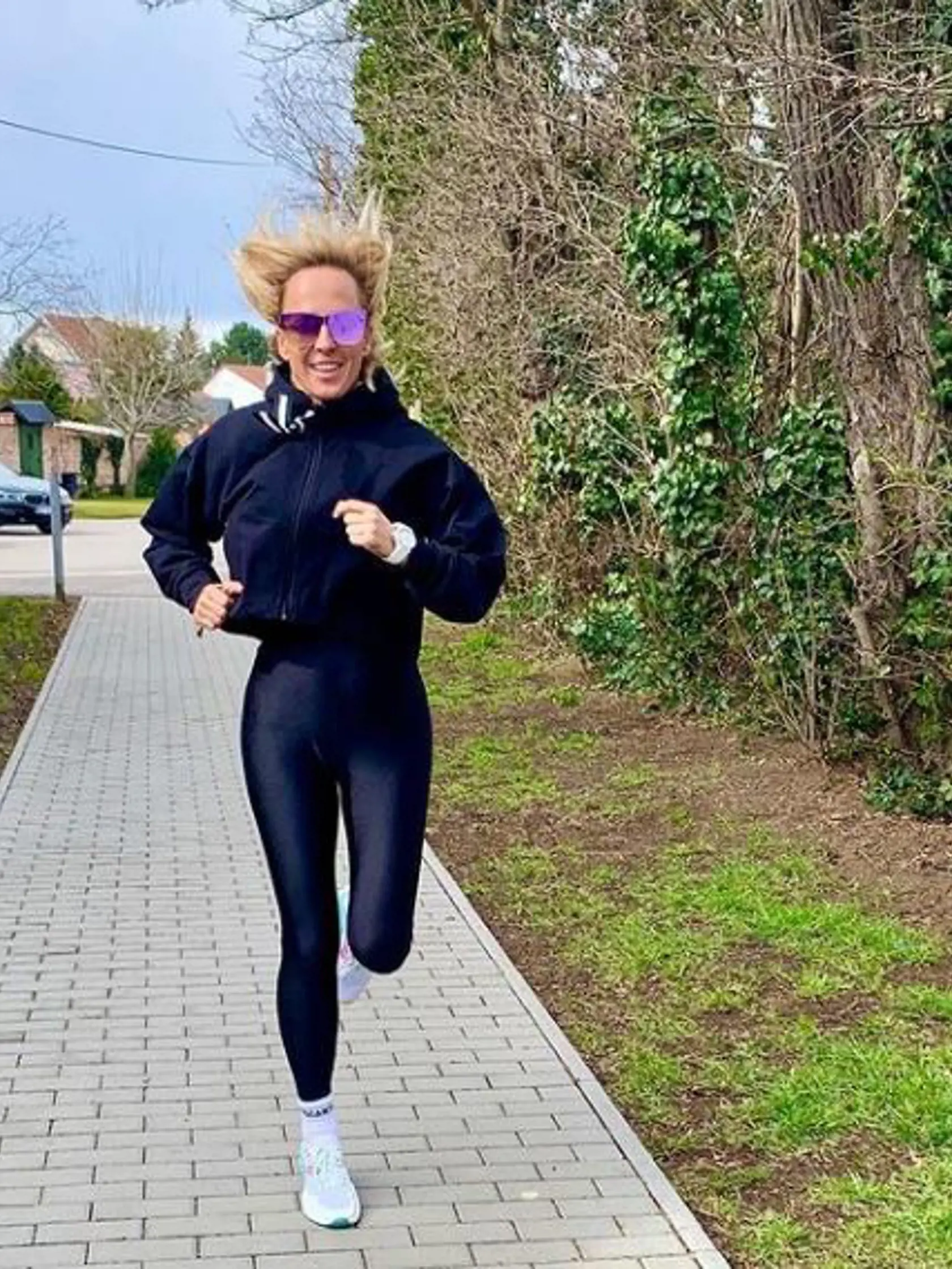 Zuzana Belohorcová zvolila na beh príjemný legínový outfit.
