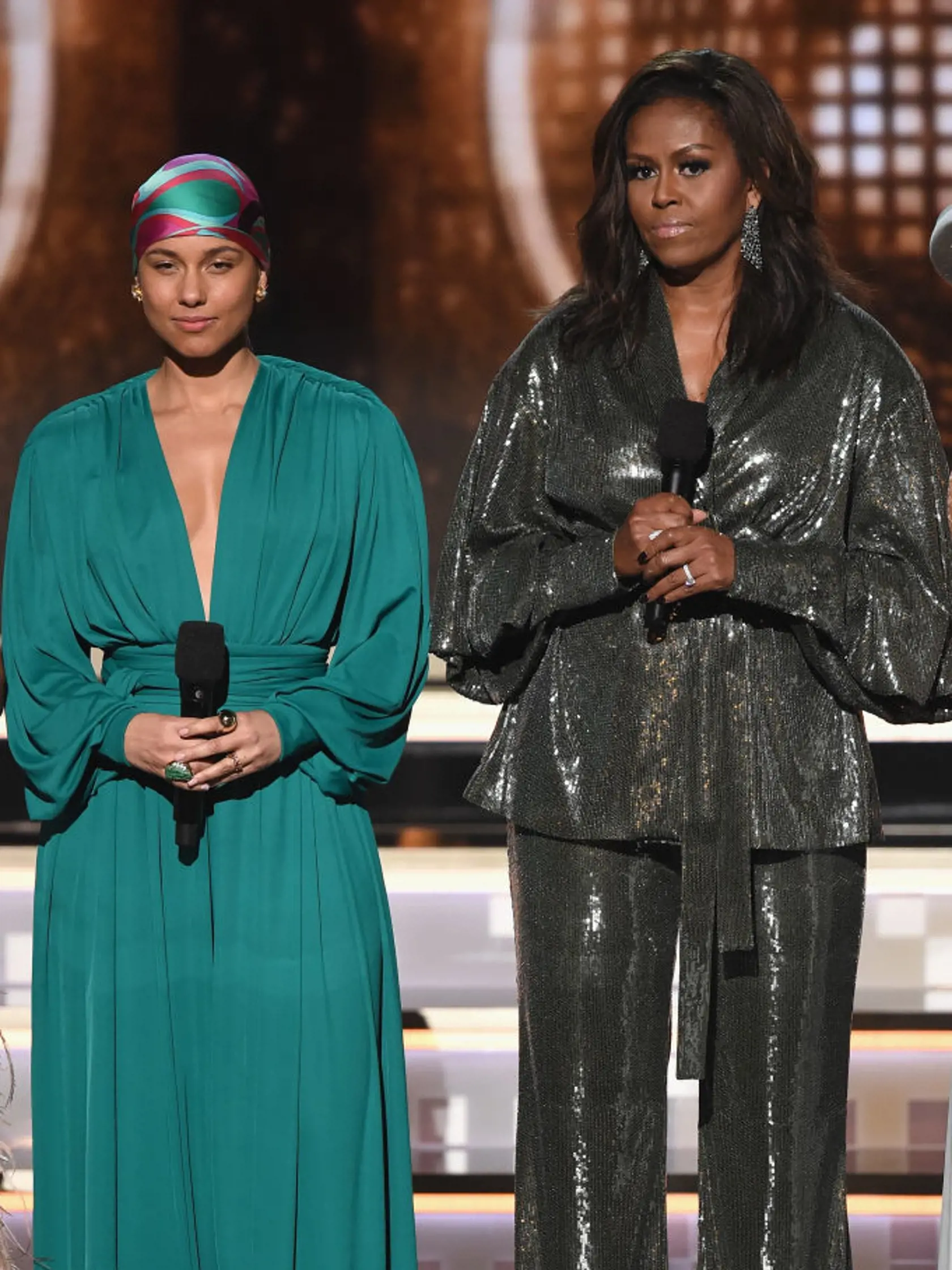 Michelle Obama vedľa speváčky Alicie Keys na Grammy ako hviezda. 