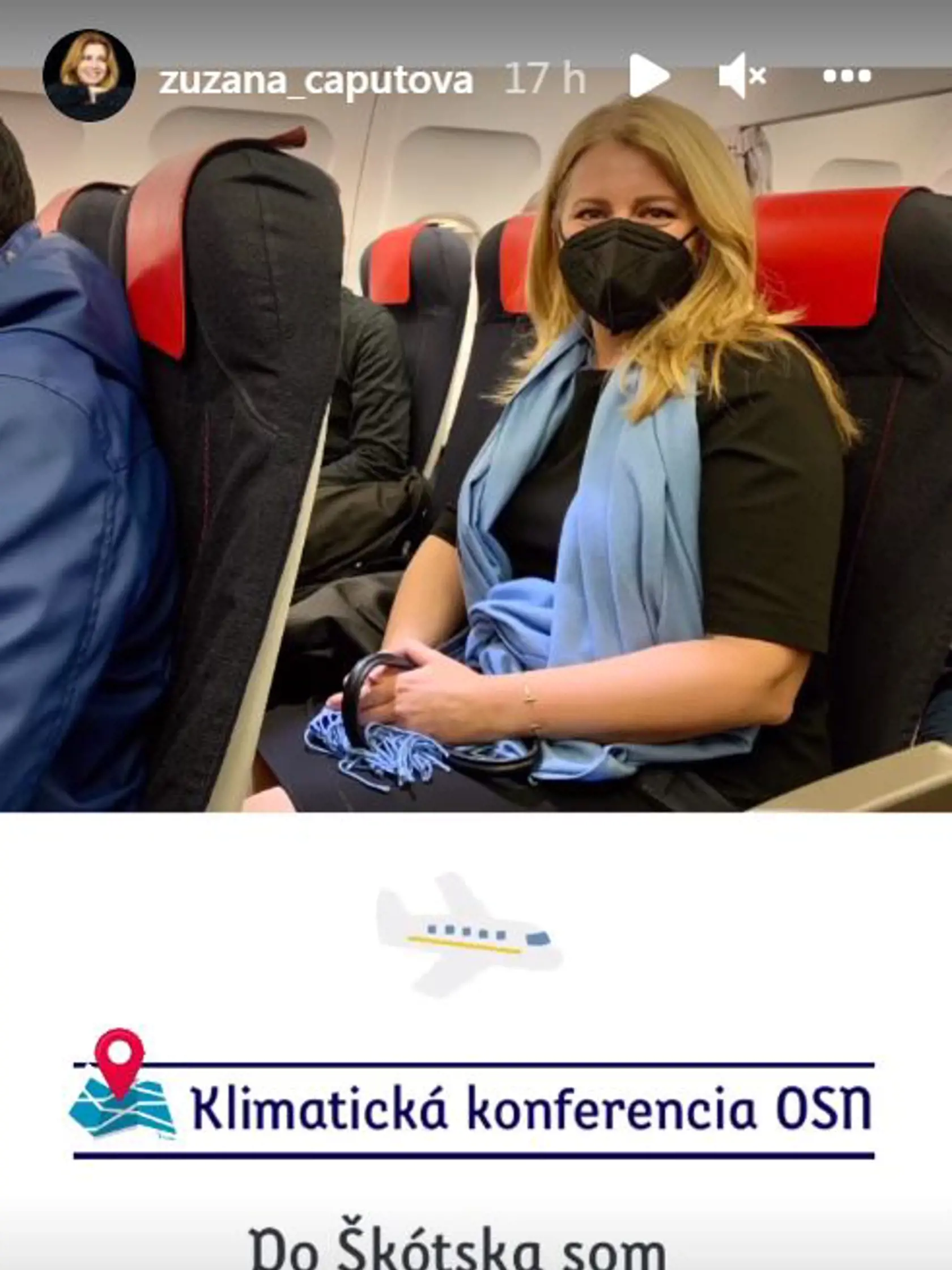 Prezidentka Čaputová letela do Glasgowa komerčnou linkou.