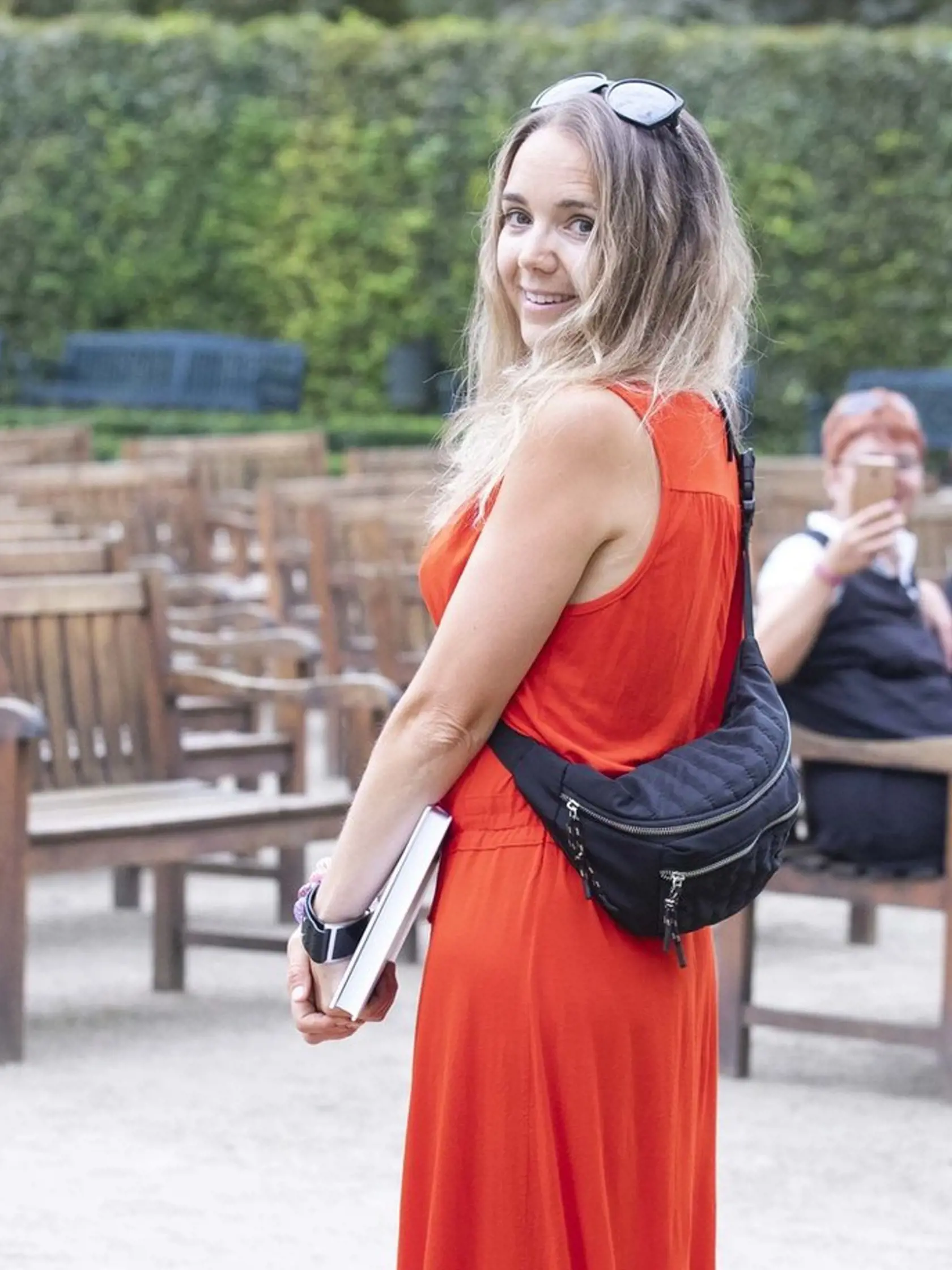 Lucie Vondráčková stavila na dlhé červené šaty.