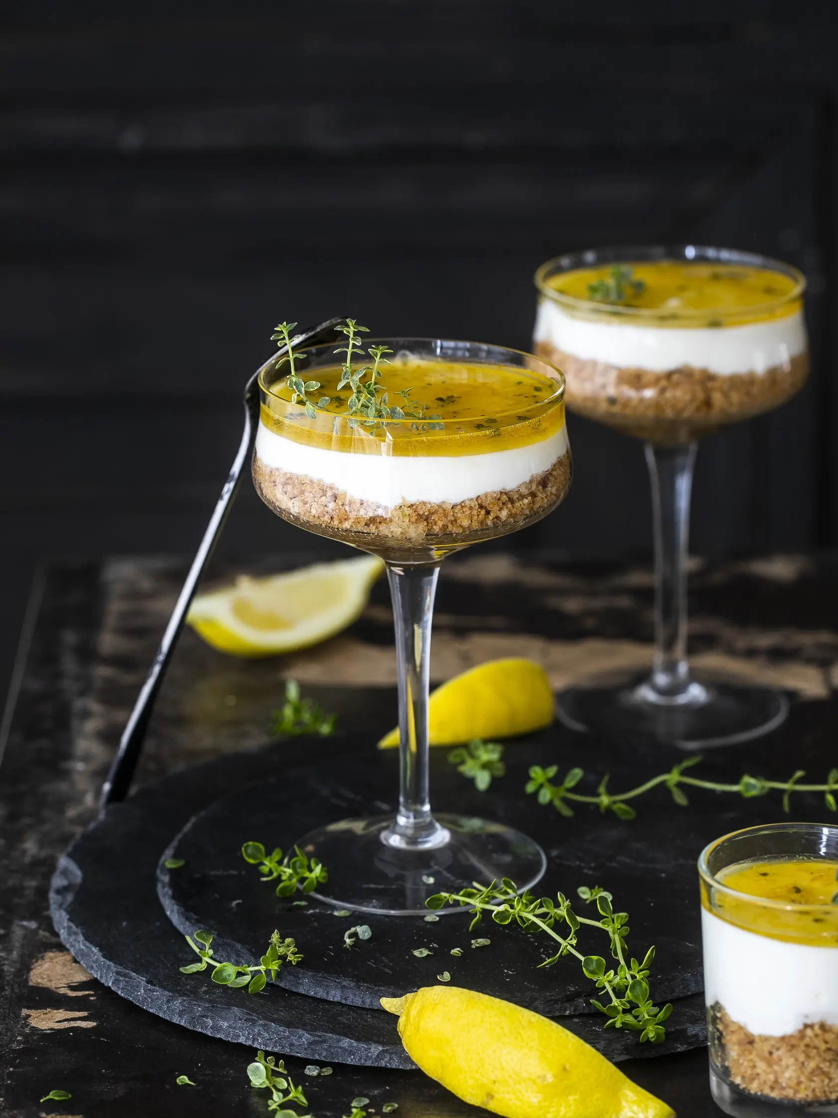 cheesecake s tymianovo - citrónovou polevou