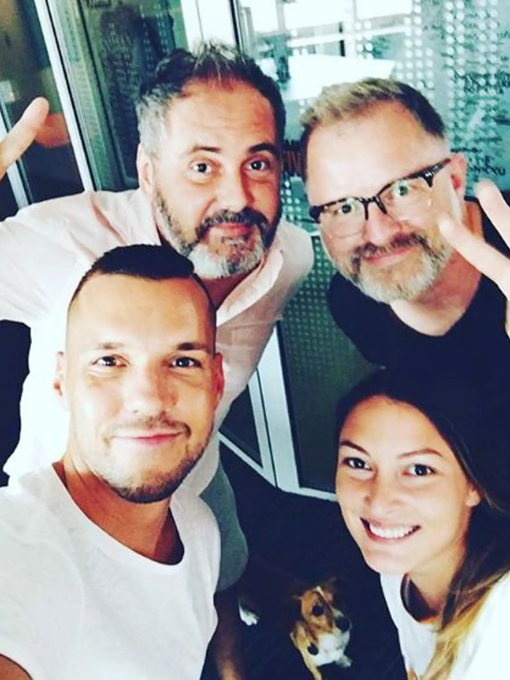 Jún 2017: Ďuďo a Yxo z Hexu počas návštevy Rádia Expres s Monou a Mišom.