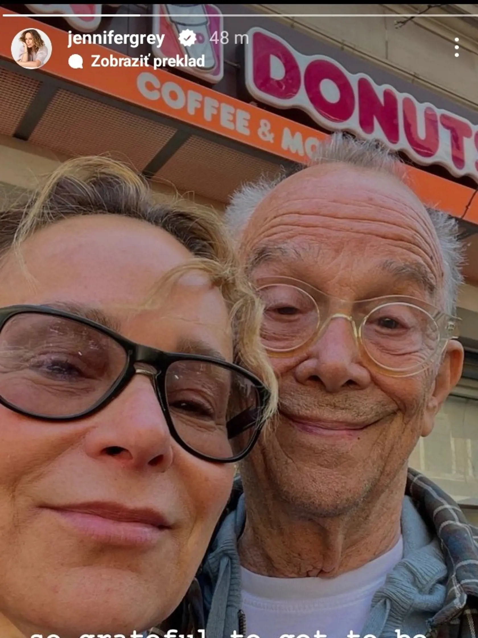 Jennifer Grey so svojím otcom, ktorý rovnako ako jej mama, oslávil 91 rokov.