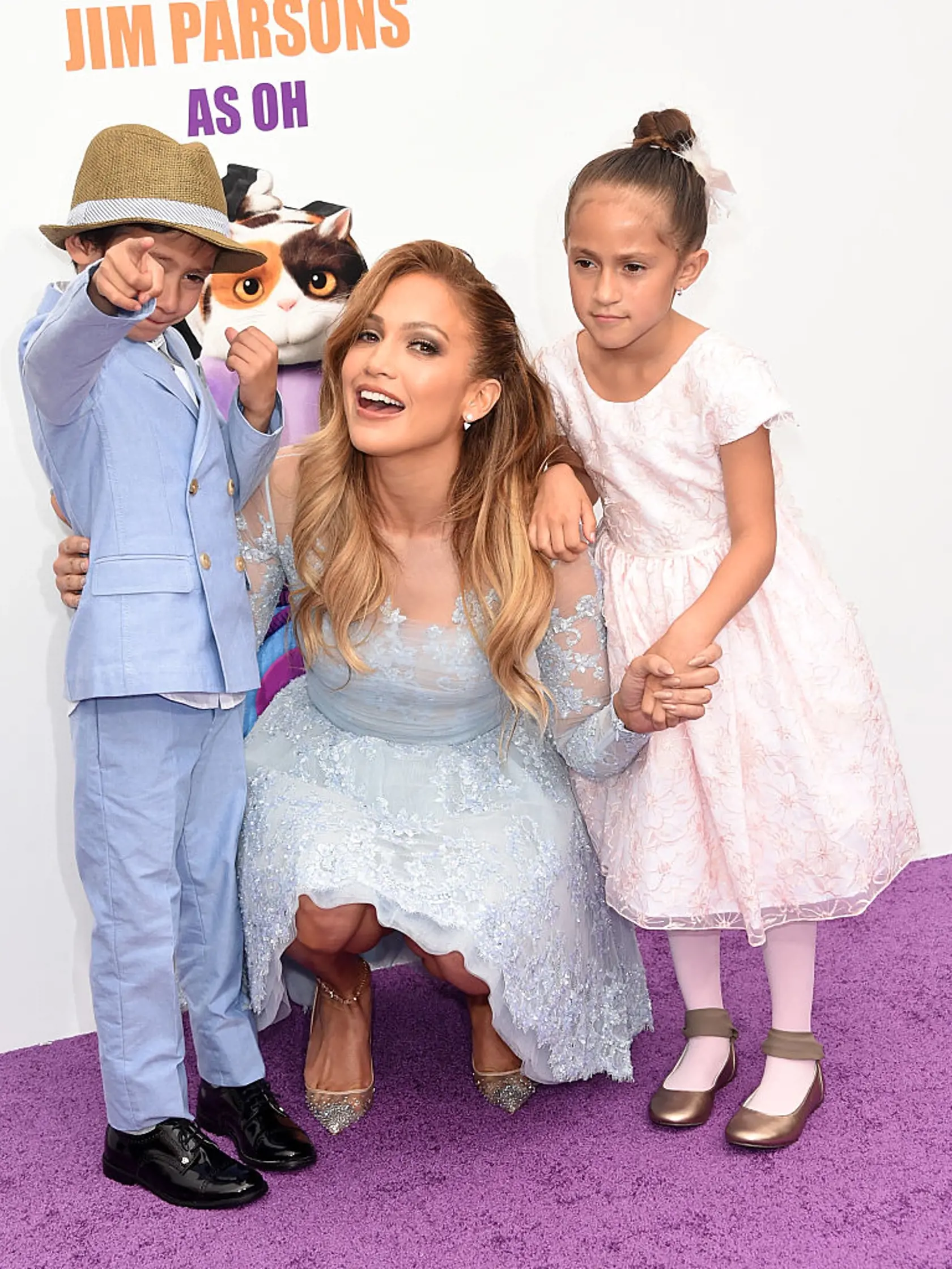 JLo na archívnej snímke so svojimi dvojičkami.