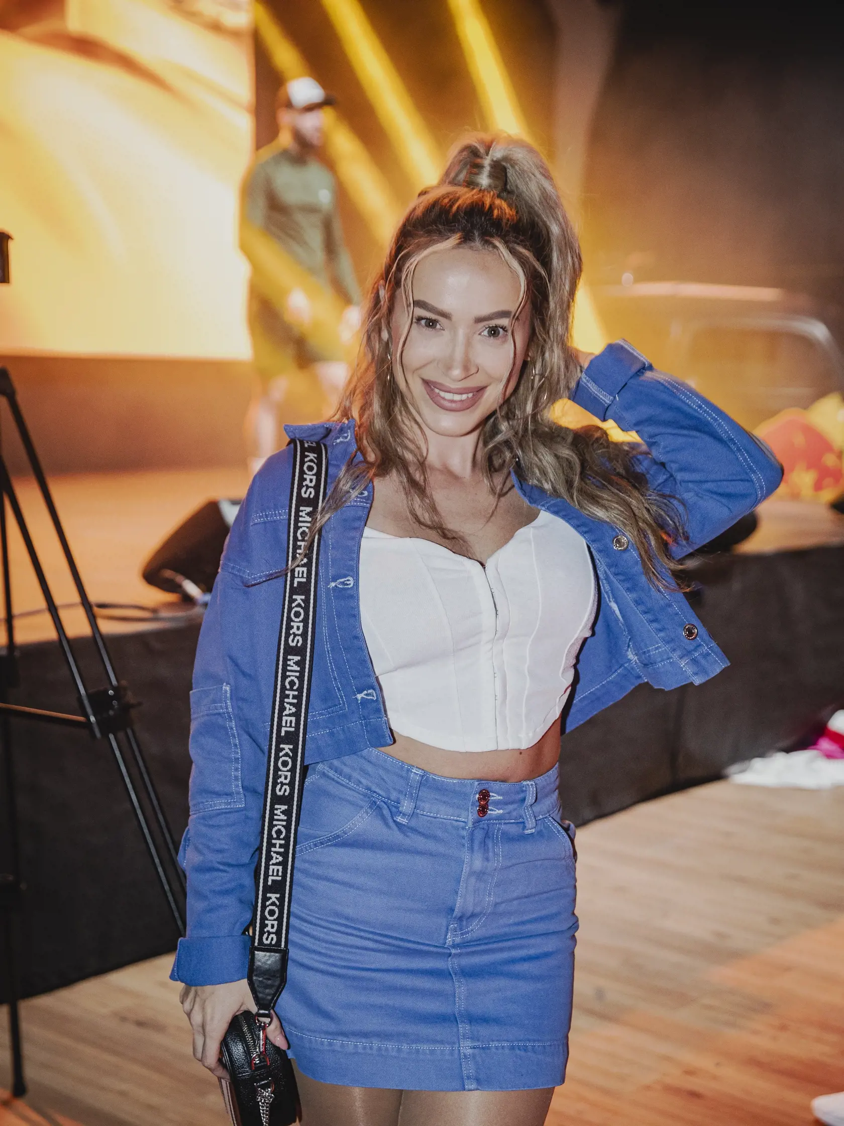 Na snímke Dominika Mirgová počas benefičného live workoutu a krstu knihy vegánskych receptov „Keď nevládzeš, tak sa najedz“