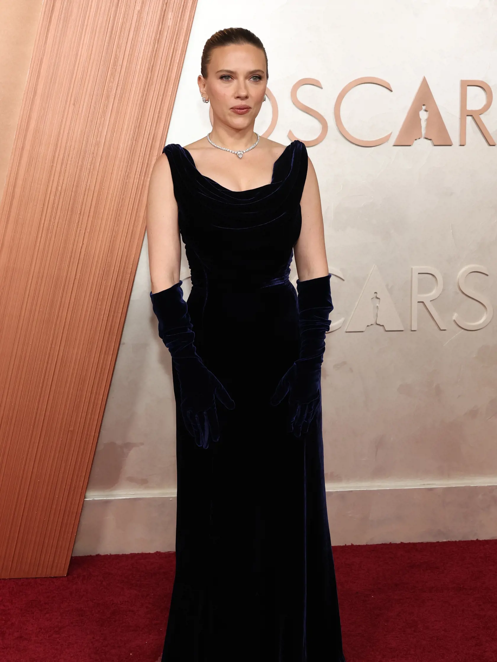 HOLLYWOOD, CALIFORNIA - MARCH 02: Scarlett Johansson attends the 97th Annual Oscars at Dolby Theatre on March 02, 2025 in Hollywood, California. (Photo by Mike Coppola/Getty Images)
