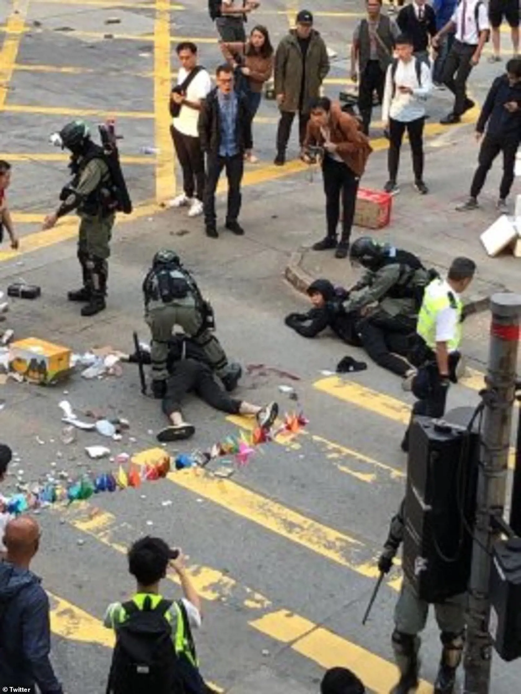 Krvavé protesty v Hongkongu