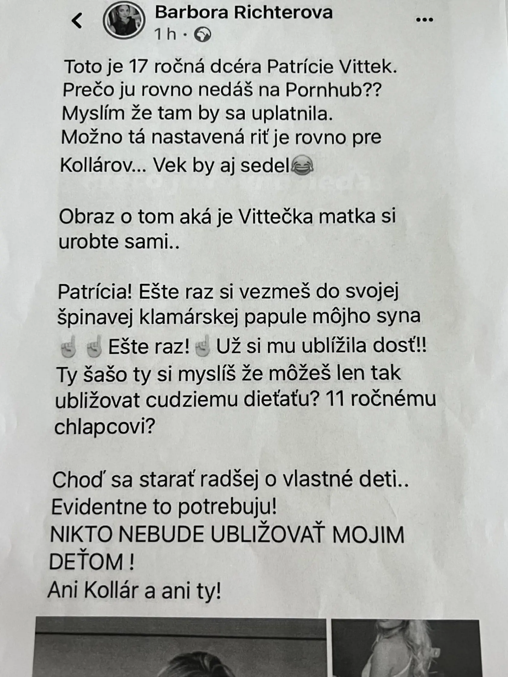 Barbora Richterová to poriadne prehnala. Toto zverejnila o 17-ročnej dcére Patrície Vittekovej Sofii.