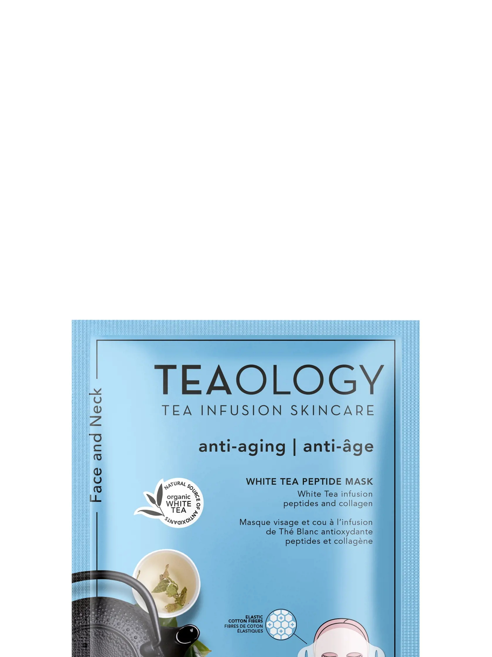Omladzujúca a vyhladzujúca maska so šiestimi rôznymi extraktmi čaju spevnuje a má protizápalový účinok, Teaology, 7,50 Eur