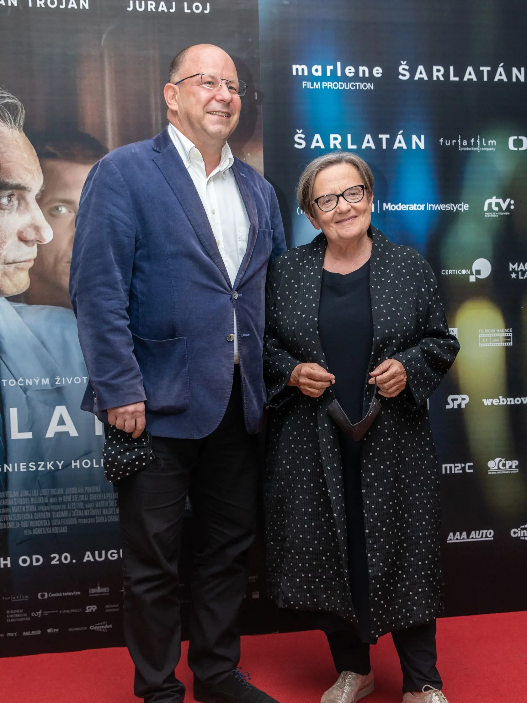 Generálny riaditeľ RTVS Jaroslav Rezník s poľskou režisérkou filmu Šarlatán Agnieszkou Holland.