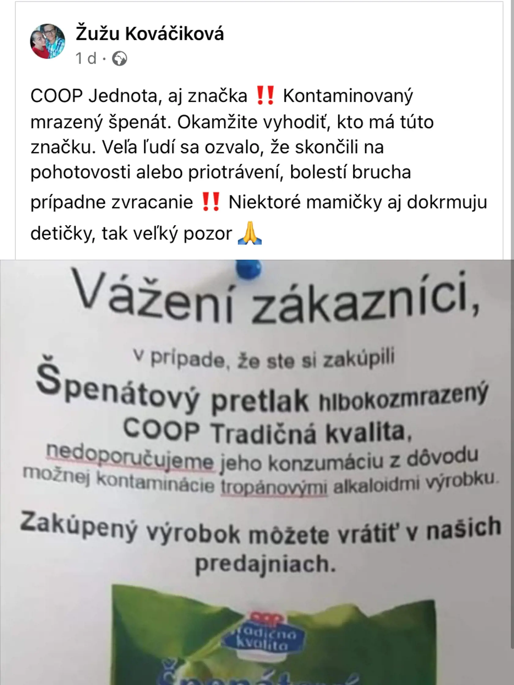 Desiatky ľudí sa priotrávili špenátom.