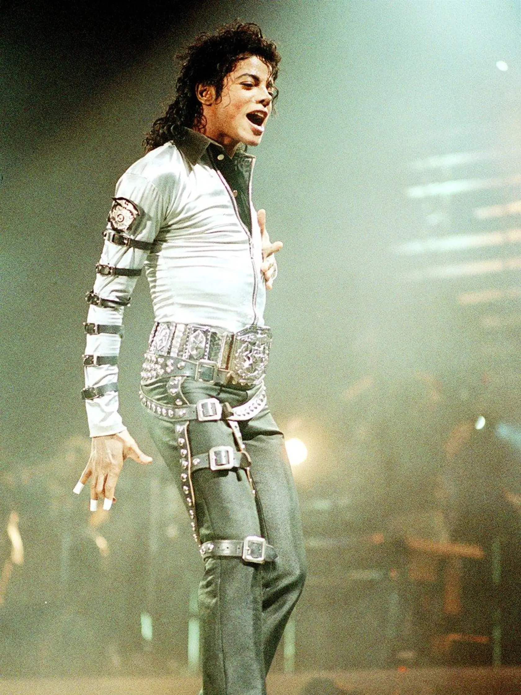 Michael Jackson  Michael Jackson performs at London's Wembley stadium as part of his 'Bad' world tour - 15 Jul 1988  Michael Jackson performs at London's Wembley Stadium at part of his 'Bad' world tour, Image: 236898389, License: Rights-managed, Restrictions: , Model Release: no, Credit line: Profimedia, TEMP Rex Features