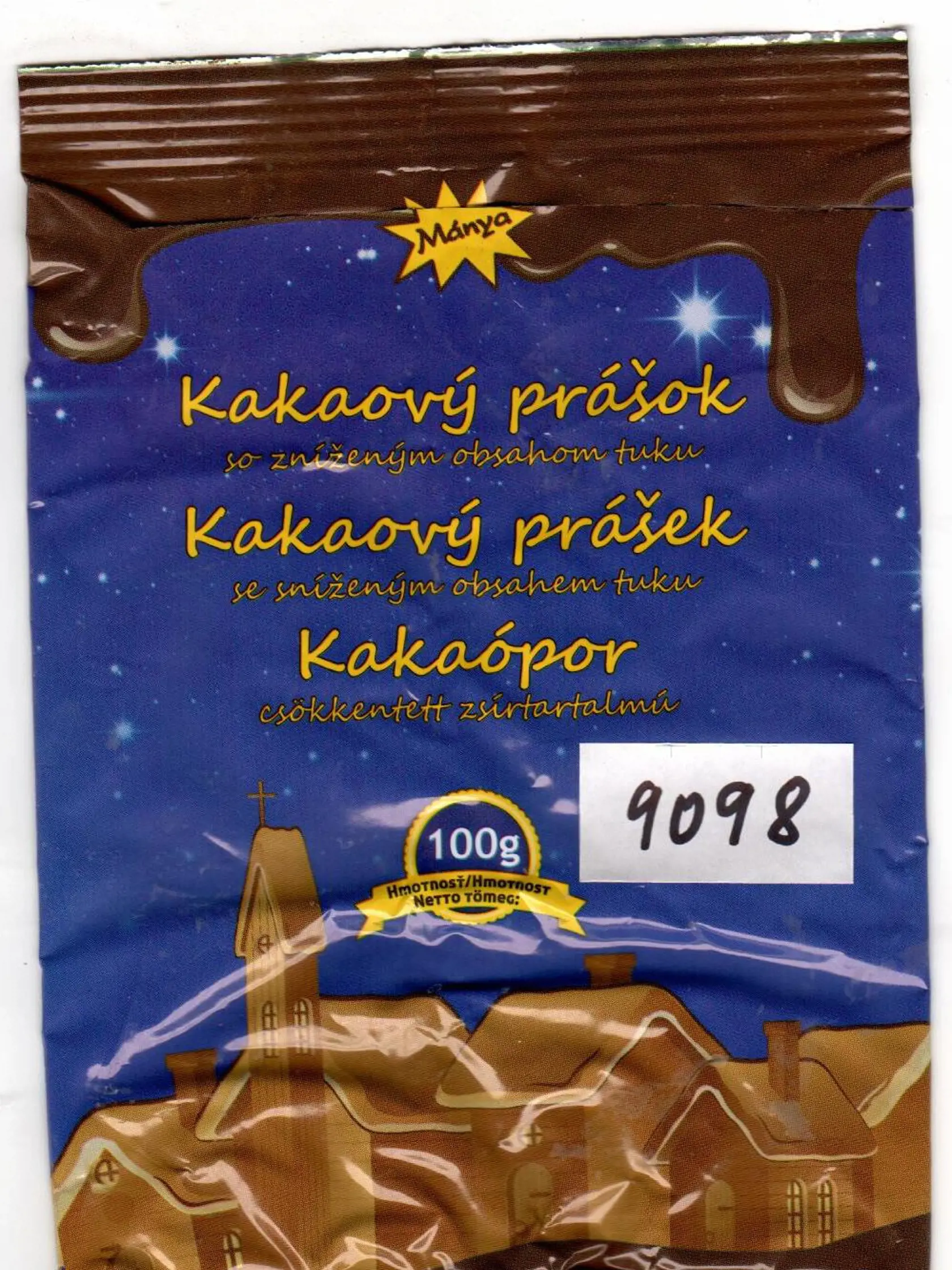 Ide o 100-gramové balenie kakaového prášku so zníženým obsahom tuku s dátumom minimálnej trvanlivosti 28. 6. 2022. Krajinou pôvodu výrobku je Čína, distribútorom na Slovensko spološnosť Mánya s.r.o.