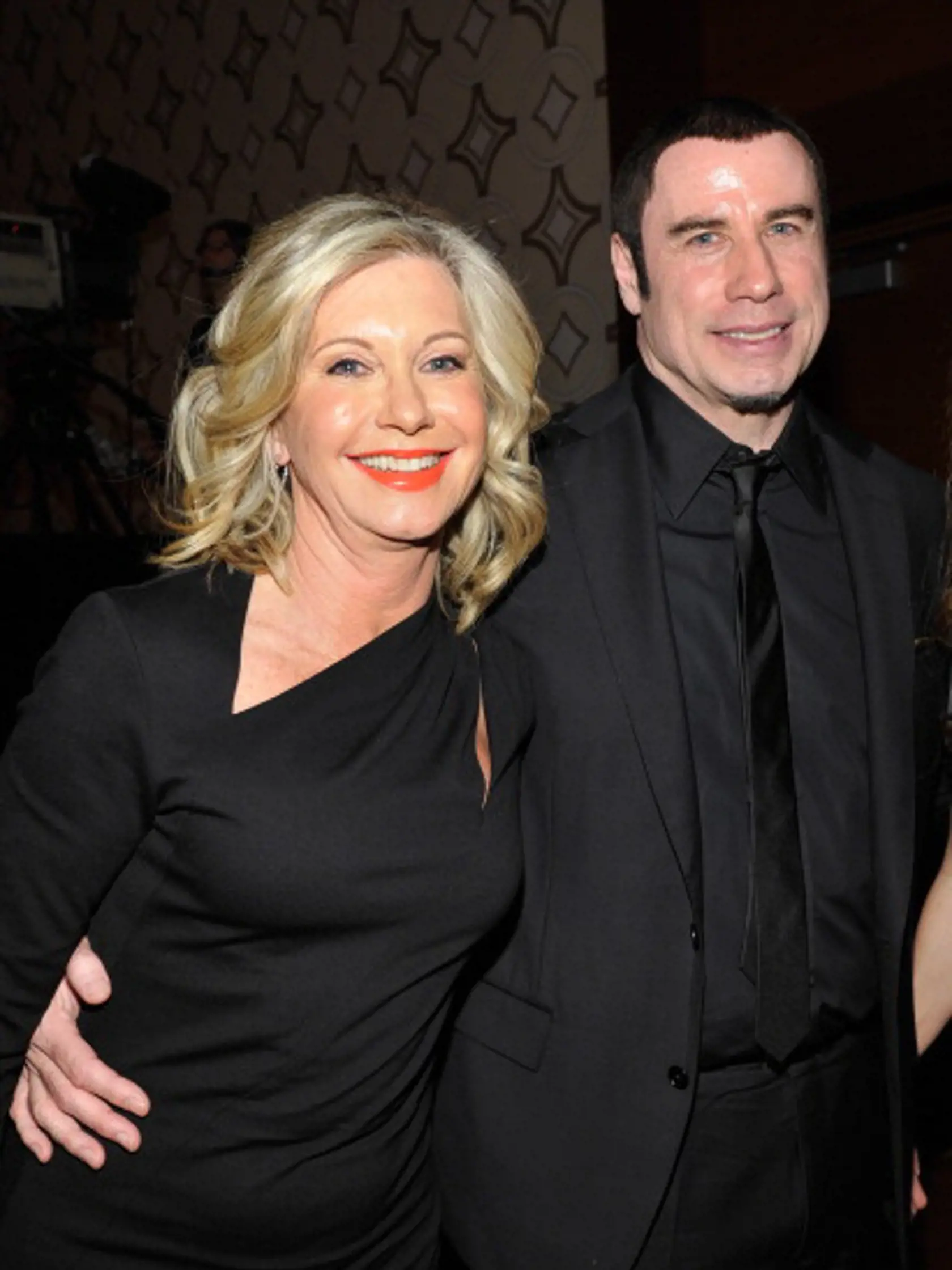 LOS ANGELES, CA - JANUARY 12:  Presenter Olivia Newton-John and honoree John Travolta attend the 2013 G'Day USA Los Angeles Black Tie Gala at JW Marriott Los Angeles at L.A. LIVE on January 12, 2013 in Los Angeles, California.  (Photo by John Sciulli/Getty Images for G'Day Australia)