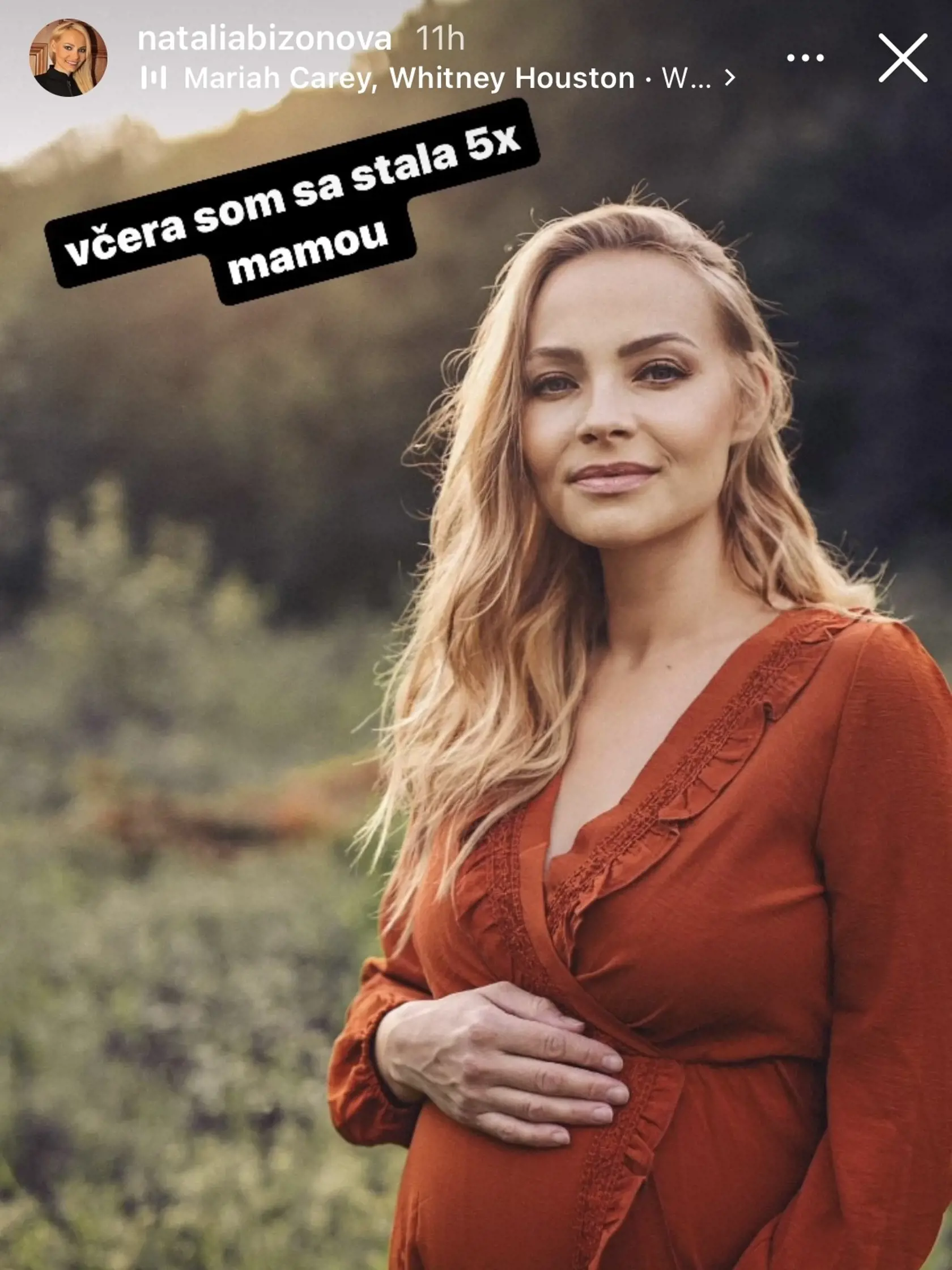 Takto Natália Bizoňová oznámila, že porodila piatu dcérku.
