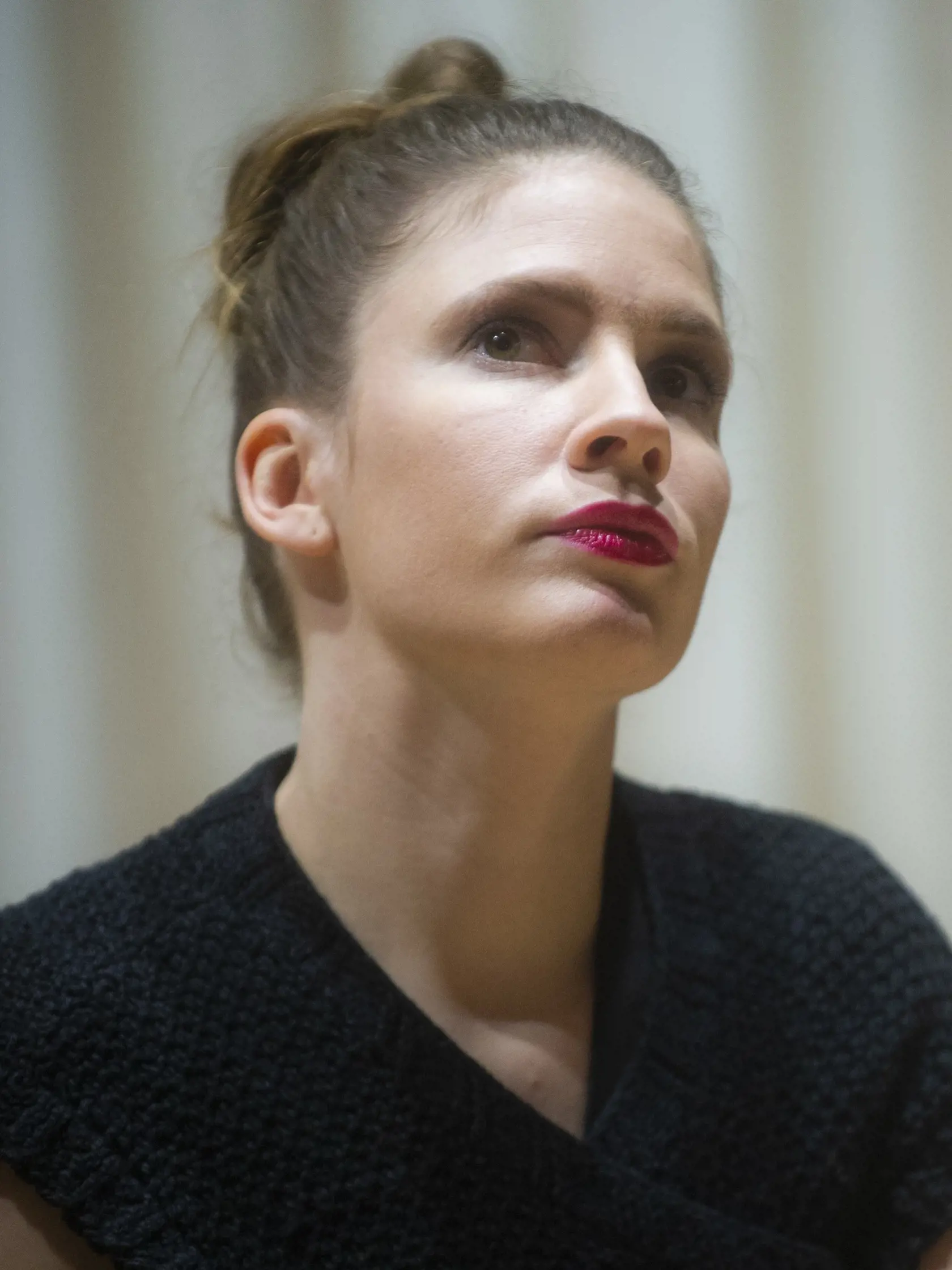 Na snímke herečka Jana Kovalčíková  počas tlačovej konferencie k premiére divadelnej hry americkej dramatičky Sarah Ruhlovej pod názvom Čistý dom 3. novembra 2022 v Bratislave. FOTO TASR - Jakub Kotian