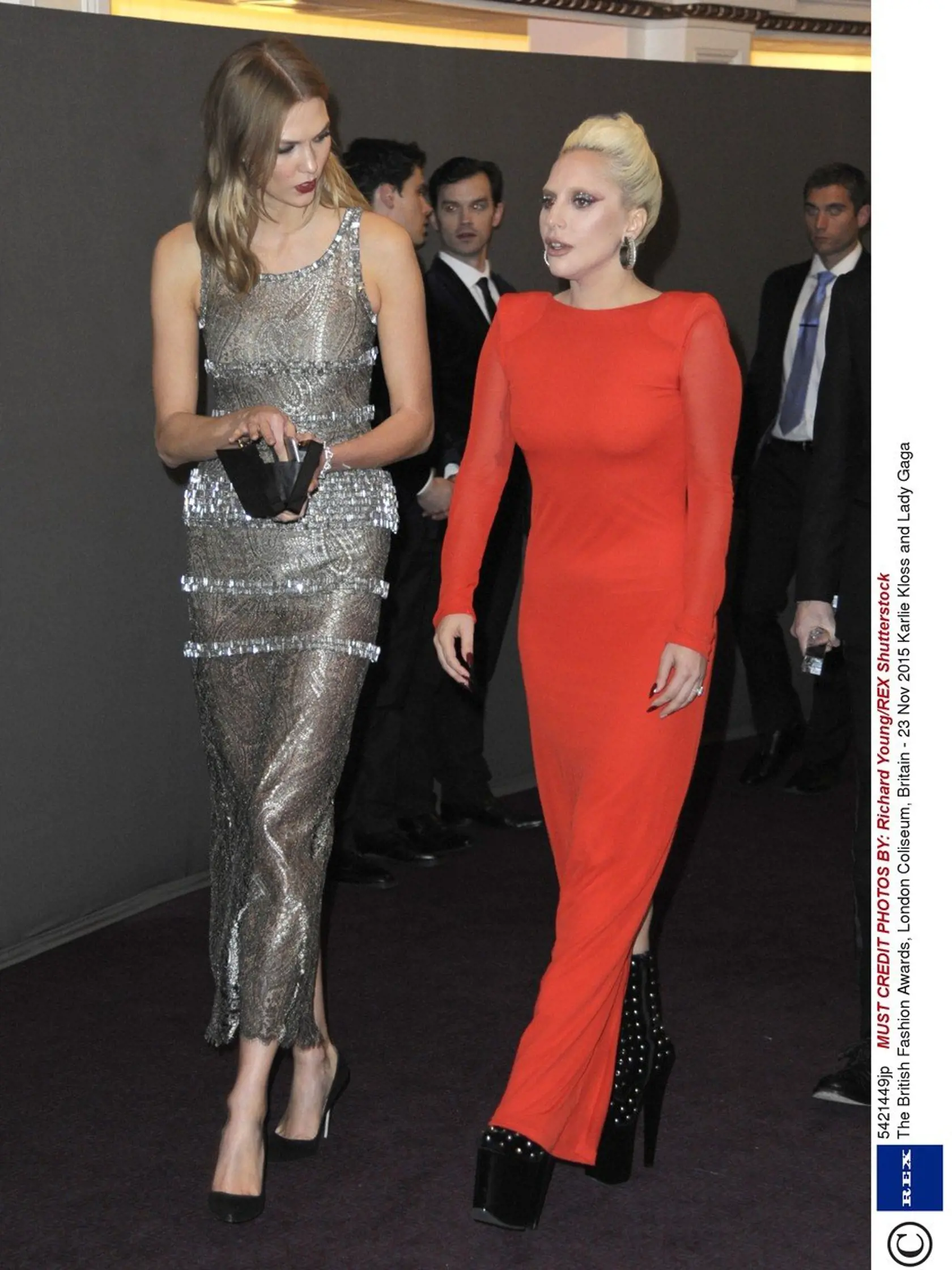 (5421449jp)  Karlie Kloss and Lady Gaga  The British Fashion Awards, London Coliseum, Britain - 23 Nov 2015, Image: 267446004, License: Rights-managed, Restrictions: , Model Release: no, Credit line: Profimedia, TEMP Shutterstock