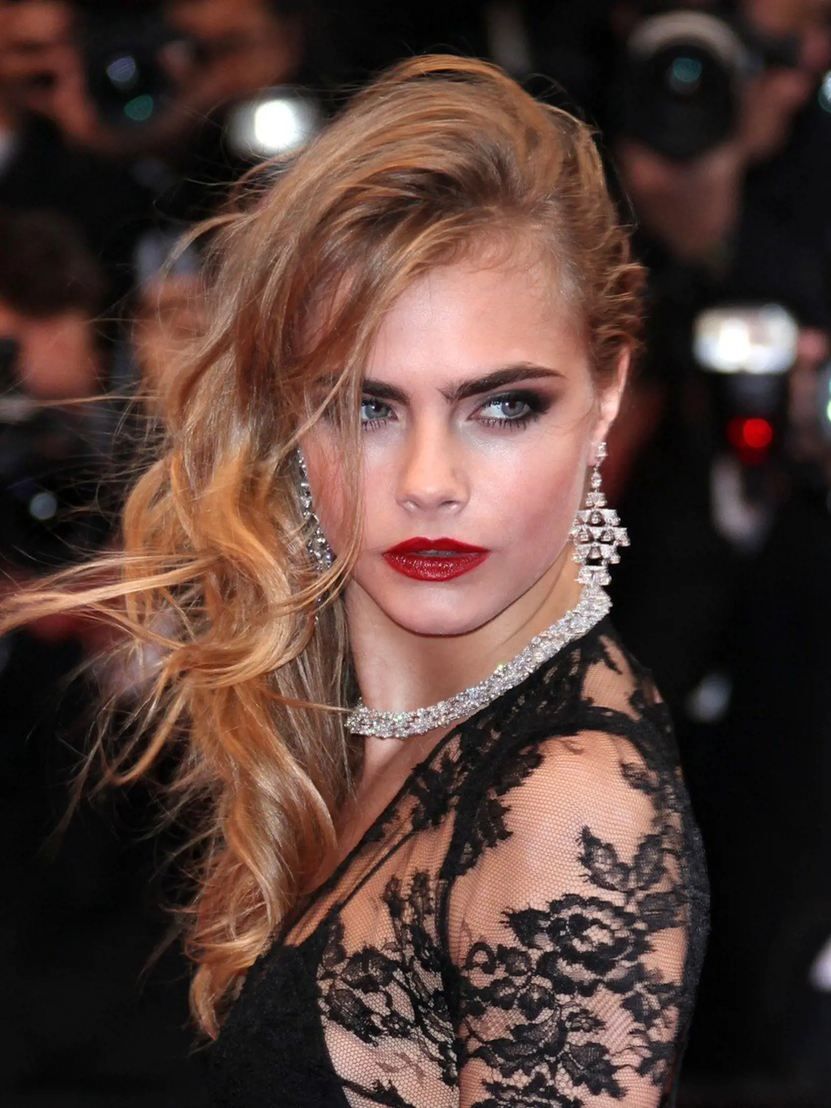 15.MAY.2013 - CANNES - FRANCE  CARA DELEVINGNE  THE 66TH CANNES FILM FESTIVAL OPENING CEREMONY WITH 'THE GREAT GATSBY' FILM PREMIERE., Image: 161381094, License: Rights-managed, Restrictions: PLEASE CREDIT AS PER BYLINE *UK CLIENTS - PLEASE PIXELATE CHILDS FACE BEFORE PUBLICATION***UK AND USA CLIENTS MUST CALL PRIOR TO TV OR ONLINE USAGE PLEASE CALL 0208 370 0291 or 13106004723, Model Release: no, Credit line: Profimedia, Xposurephotos