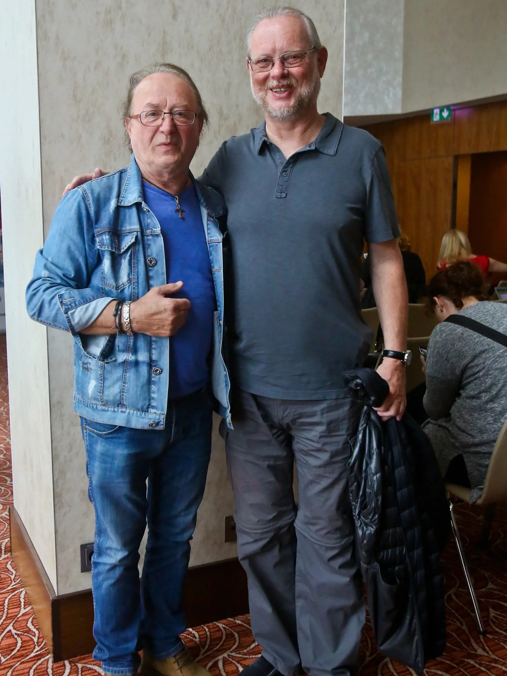 Na snimke Petr Janda a Vaso Patejdl pocas tlacovej konferencie k hudobnemu projektu Lyra 50.