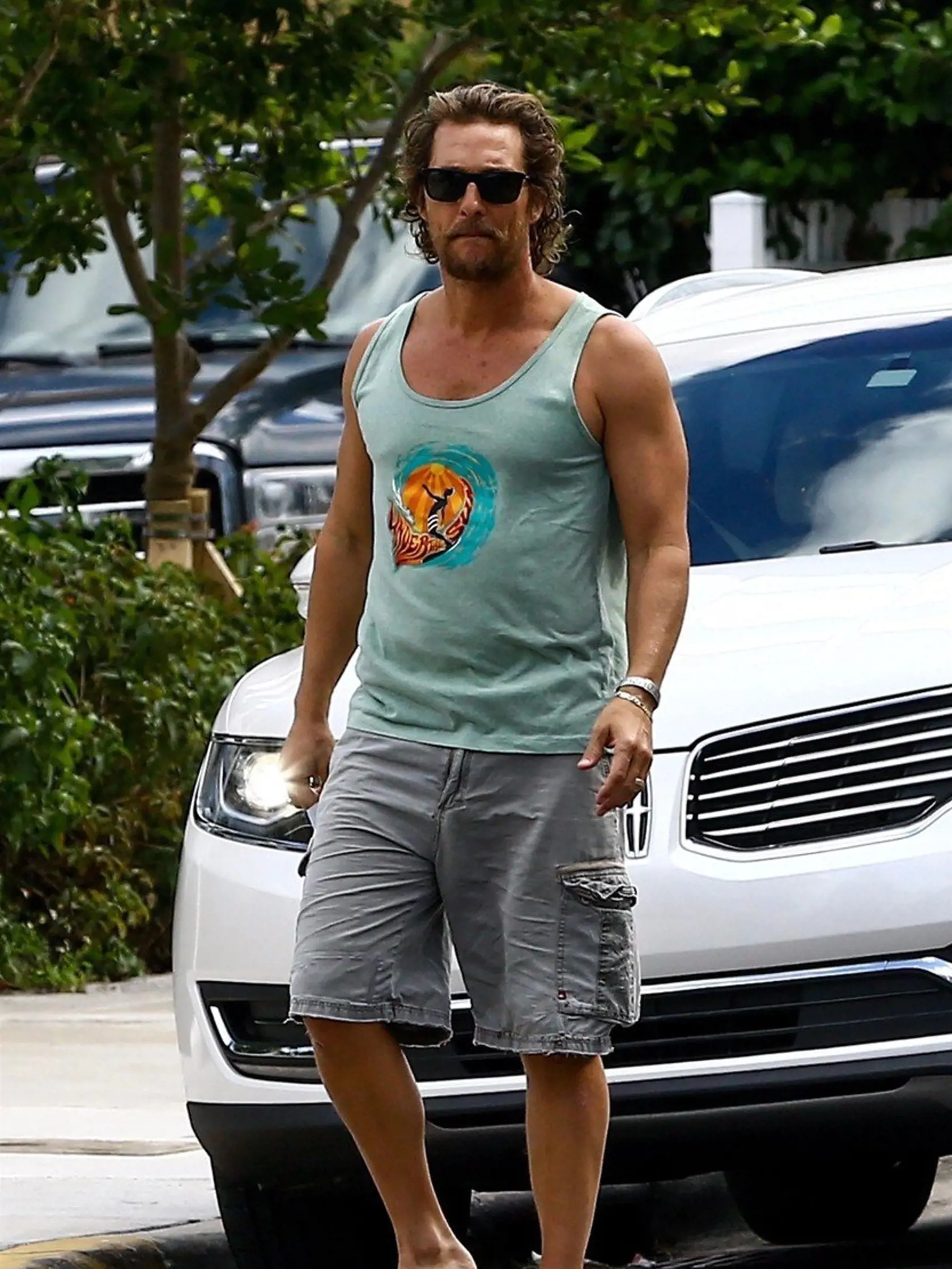 Miami, FL  - Actor Matthew McConaughey and his wife Camila Alves are spotted out and about during their family vacation in Miami with their children Livingston, Levi, and Vida. Matthew is back in the states after attending Guy Oseary's star-studded wedding Rio de Janeiro.    Pictured: Matthew McConaughey        *UK Clients - Pictures Containing Children  Please Pixelate Face Prior To Publication*, Image: 354053006, License: Rights-managed, Restrictions: , Model Release: no, Credit line: Profimed
