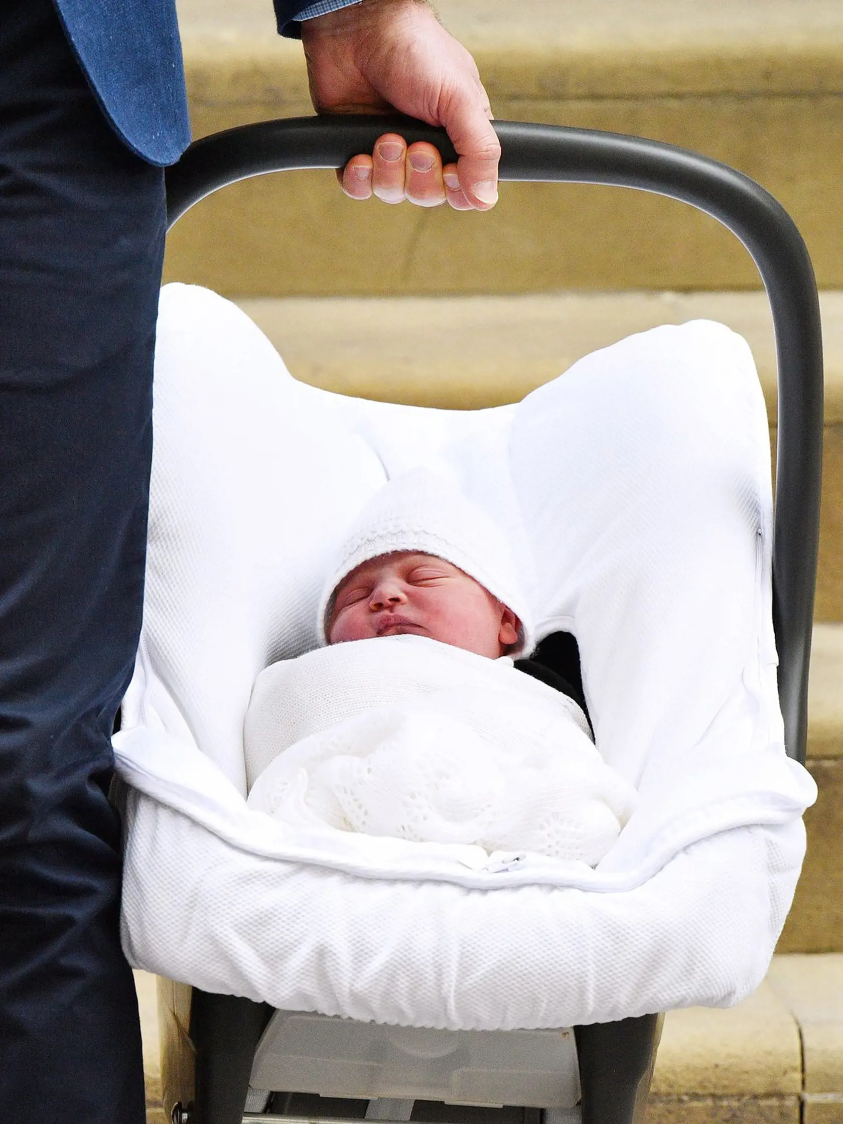Mandatory Credit: Photo by Tim Rooke/REX/Shutterstock (9639909an) Catherine Duchess of Cambridge and Prince William leaving hospital with their newborn baby boy Catherine Duchess of Cambridge gives birth to her third child, Lindo Wing, St Mary's Hospital, London, UK - 23 Apr 2018