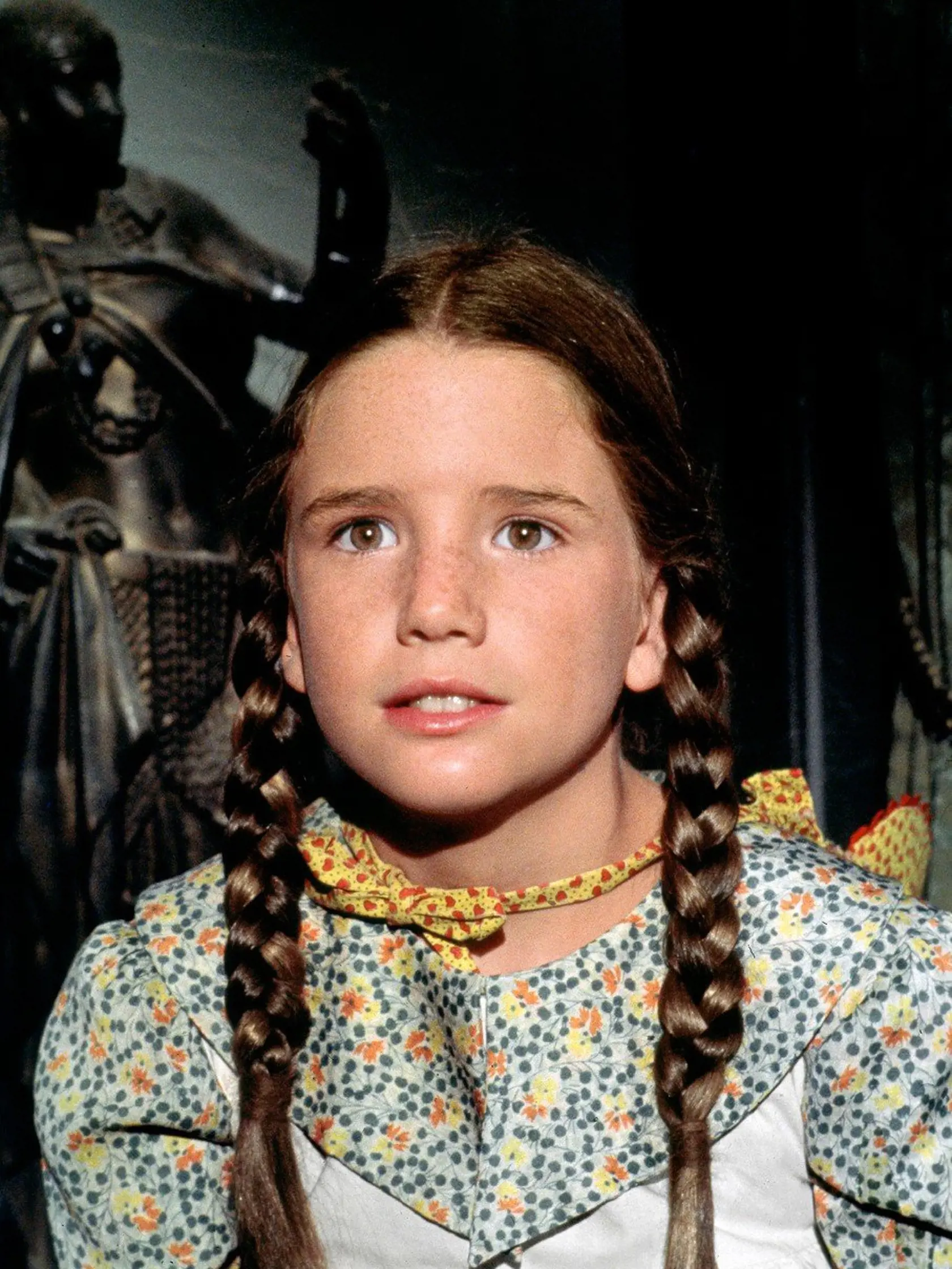 Prod DB Â© NBC / DR LA PETITE MAISON DANS LA PRAIRIE (LITTLE HOUSE ON THE PRAIRIE) serie TV 1974-1983 USA avec Melissa Gilbert portrait, Laura Ingalls, robe, tresses, tache de rousseur, Image: 174126897, License: Rights-managed, Restrictions: NO RESTRICTION, Model Release: no, Credit line: Profimedia, Visual movies