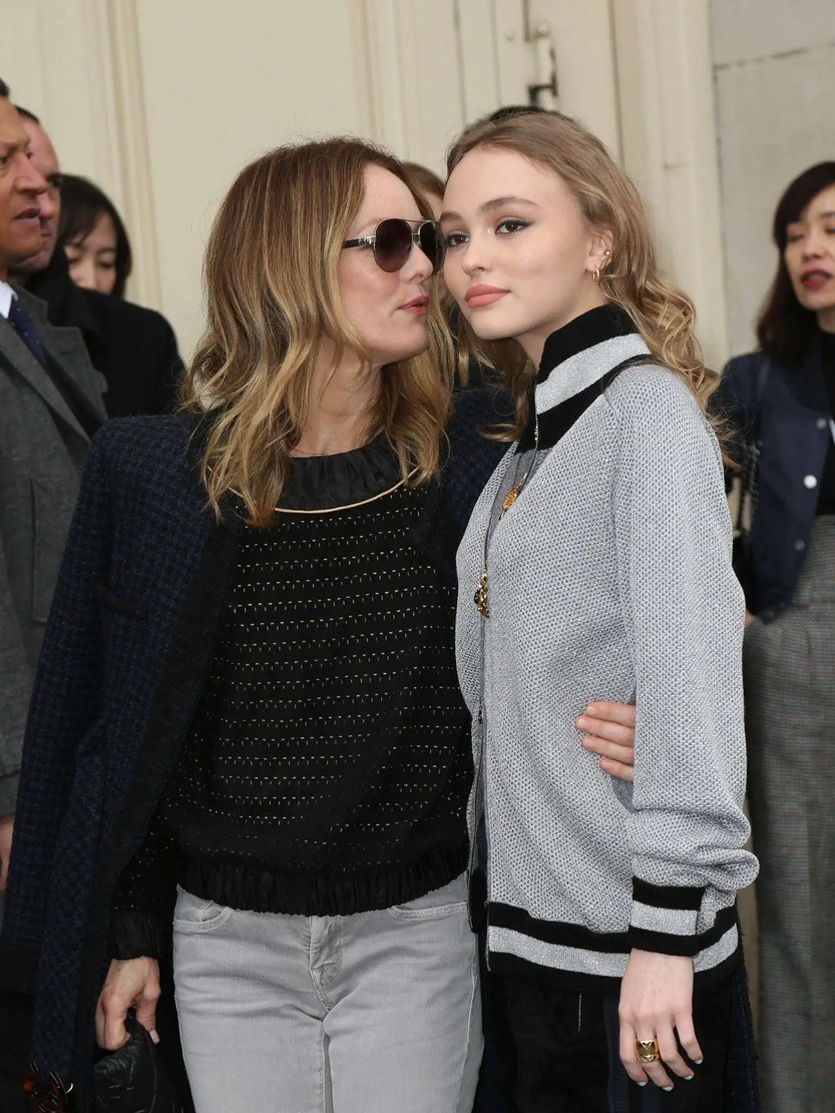 Vanessa Paradis and daughter Lily Rose Depp. Outside arrivals at Chanel fashion show in Paris, as part of the Paris Fashion Week on march 07 2017.//HAEDRICHJM_014JMH/Credit:Jean-Marc Haedrich/SIPA/1703071737, Image: 324175097, License: Rights-managed, Restrictions: , Model Release: no, Credit line: Profimedia, TEMP Sipa Press