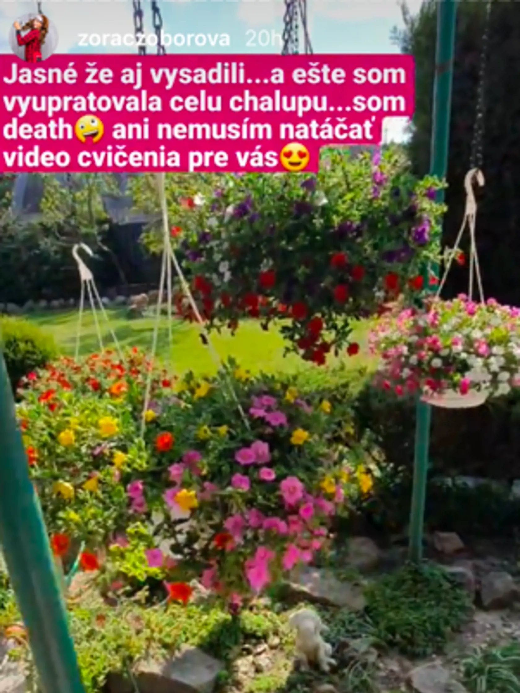 Krásna záhradka slovenskej fitnessky Zory Czoborovej.