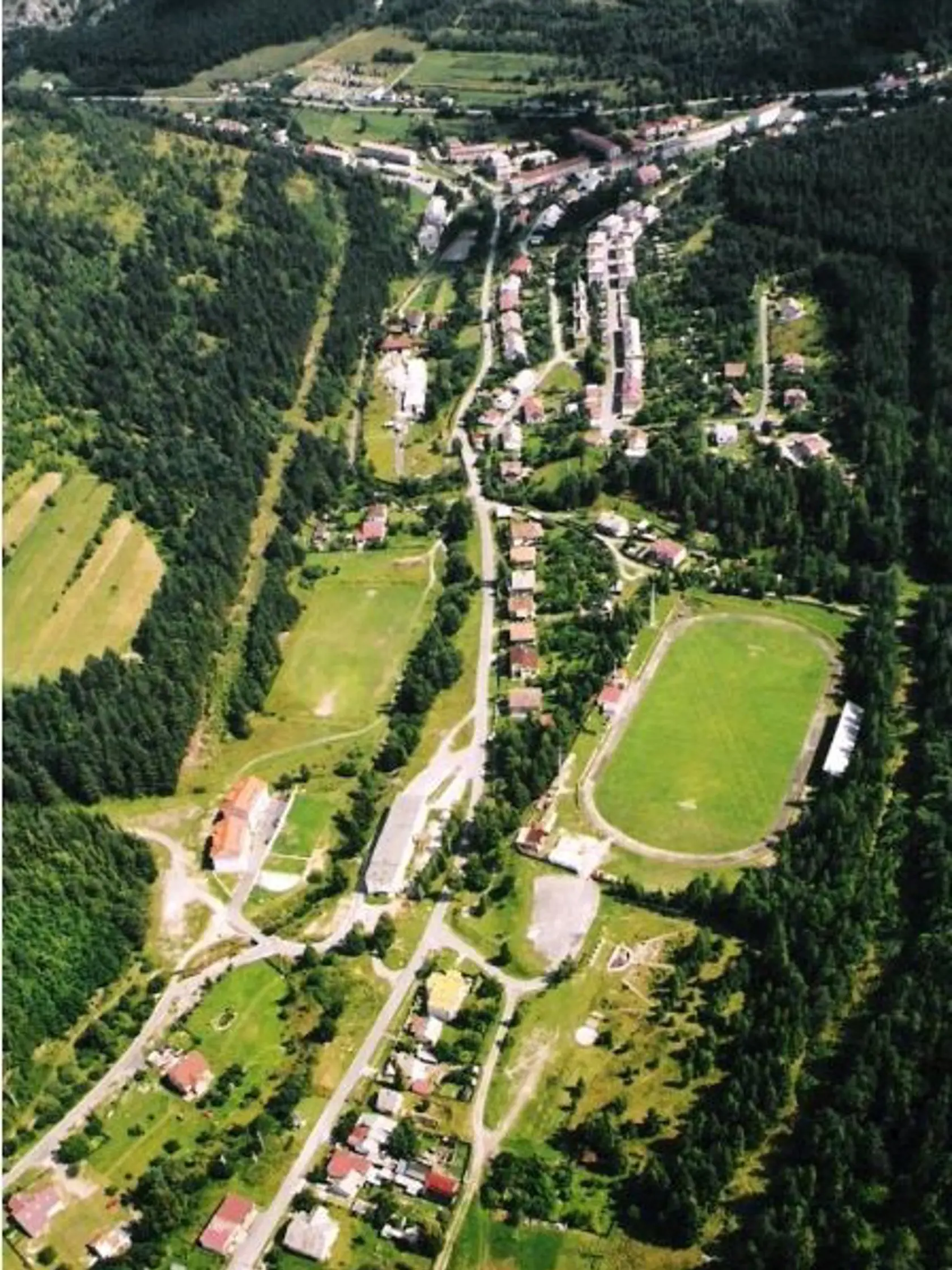 Letecký záber na  Rudňany.