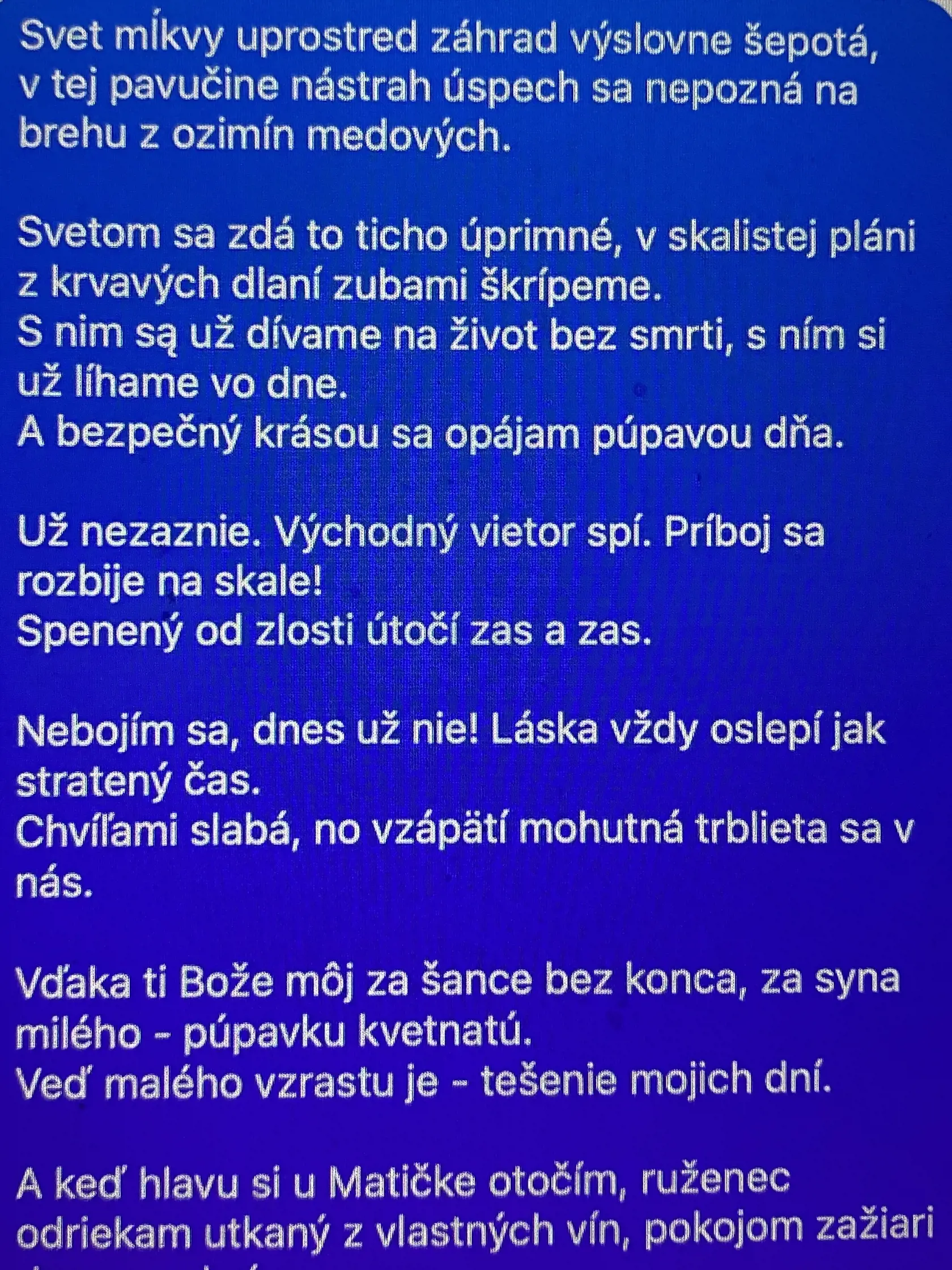 Ľúbostná báseň od Petra Kosára (†45), ktorú venoval svojej manželke Zuzane.