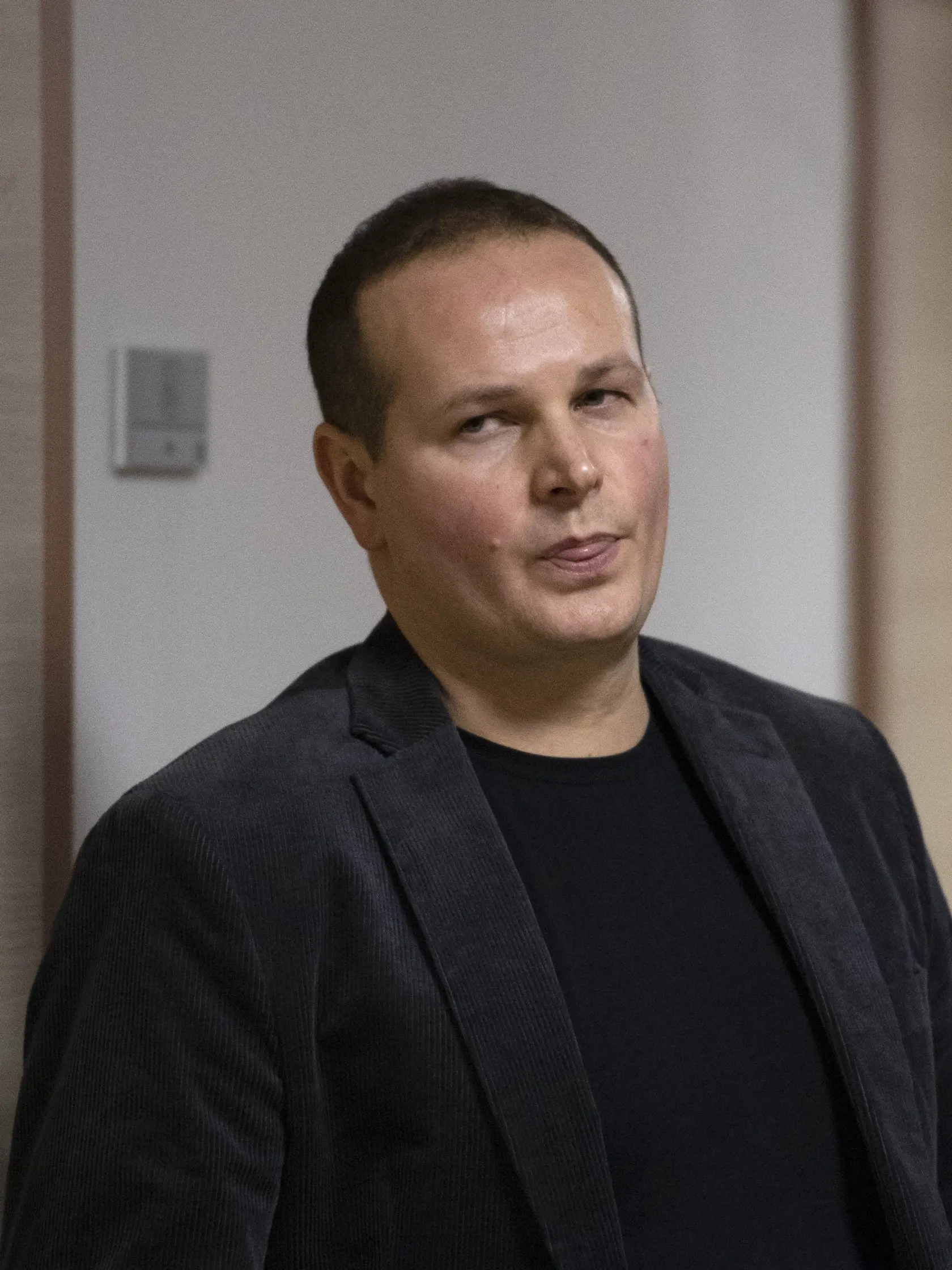 Hlavné pojednávanie v kauze vraždy novinára Jána Kuciaka a jeho snúbenice Martiny Kušnírovej na Špecializovanom trestnom súde 22. januára 2020 v Pezinku. Na snímke svedok Štefan Mlynarčík.