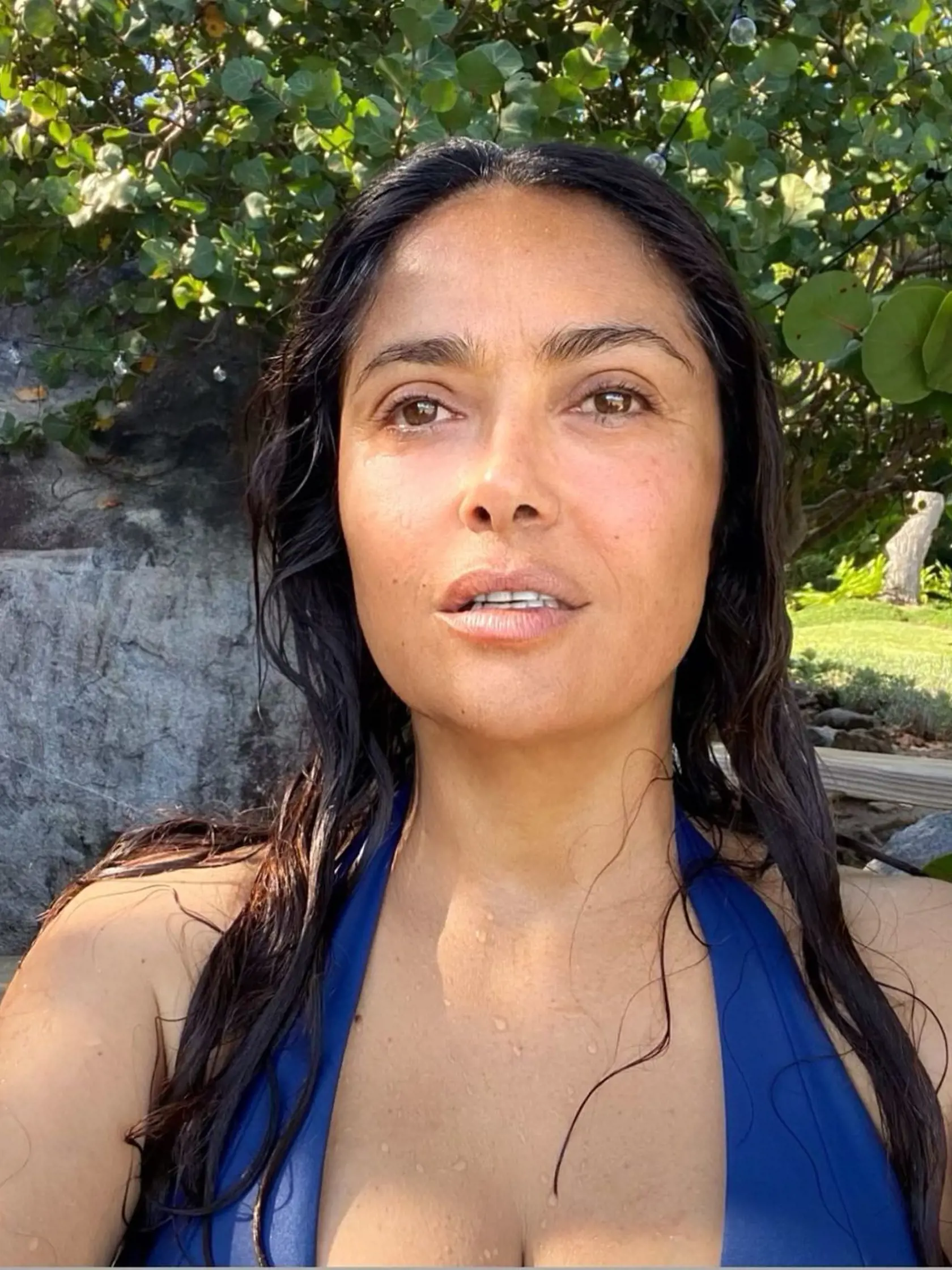 Salma Hayek bez štipky make-upu