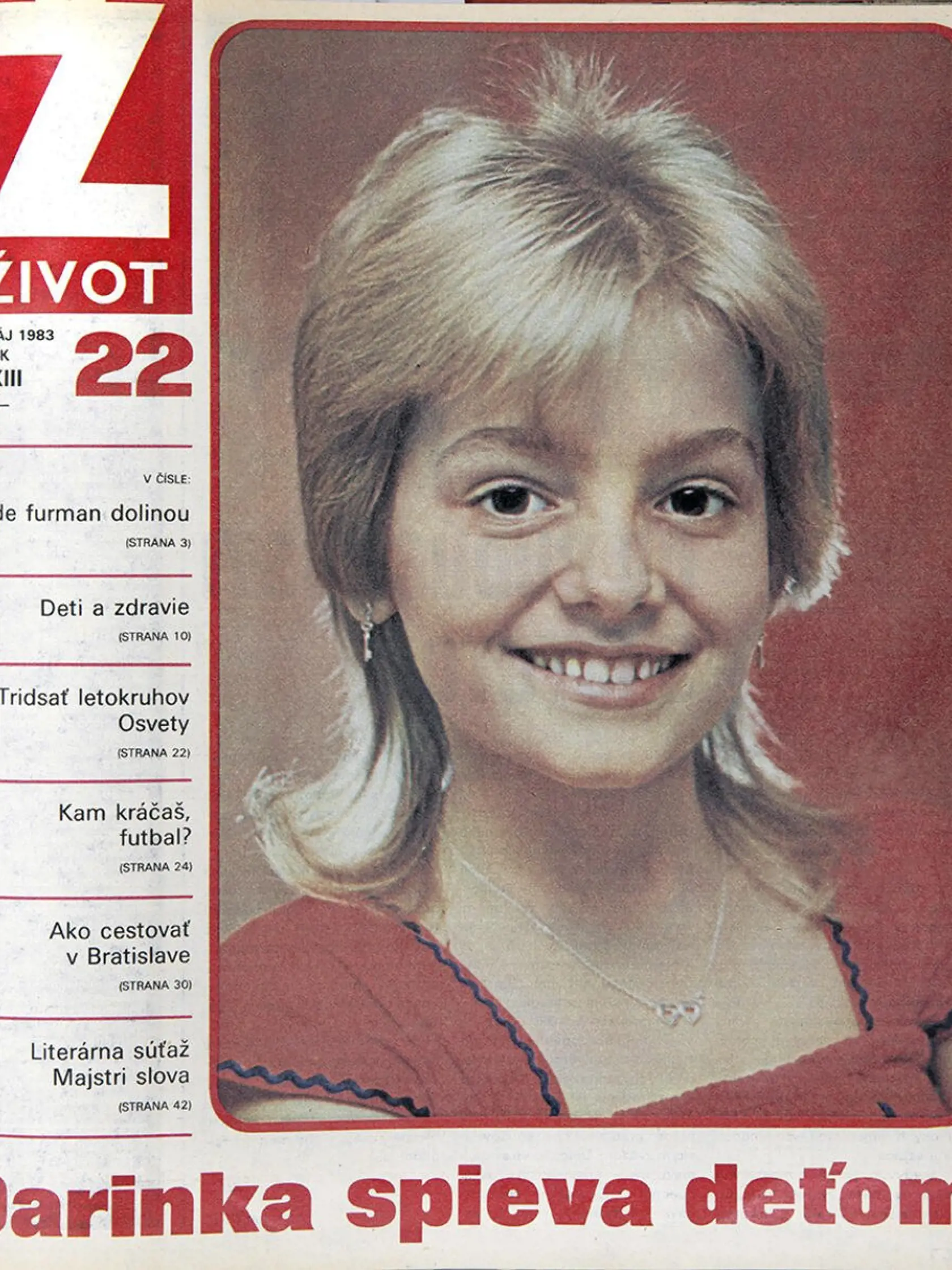 Titulná stránka časopisu, kde bol pred rokmi rozhovor s Darinkou uverejnený...