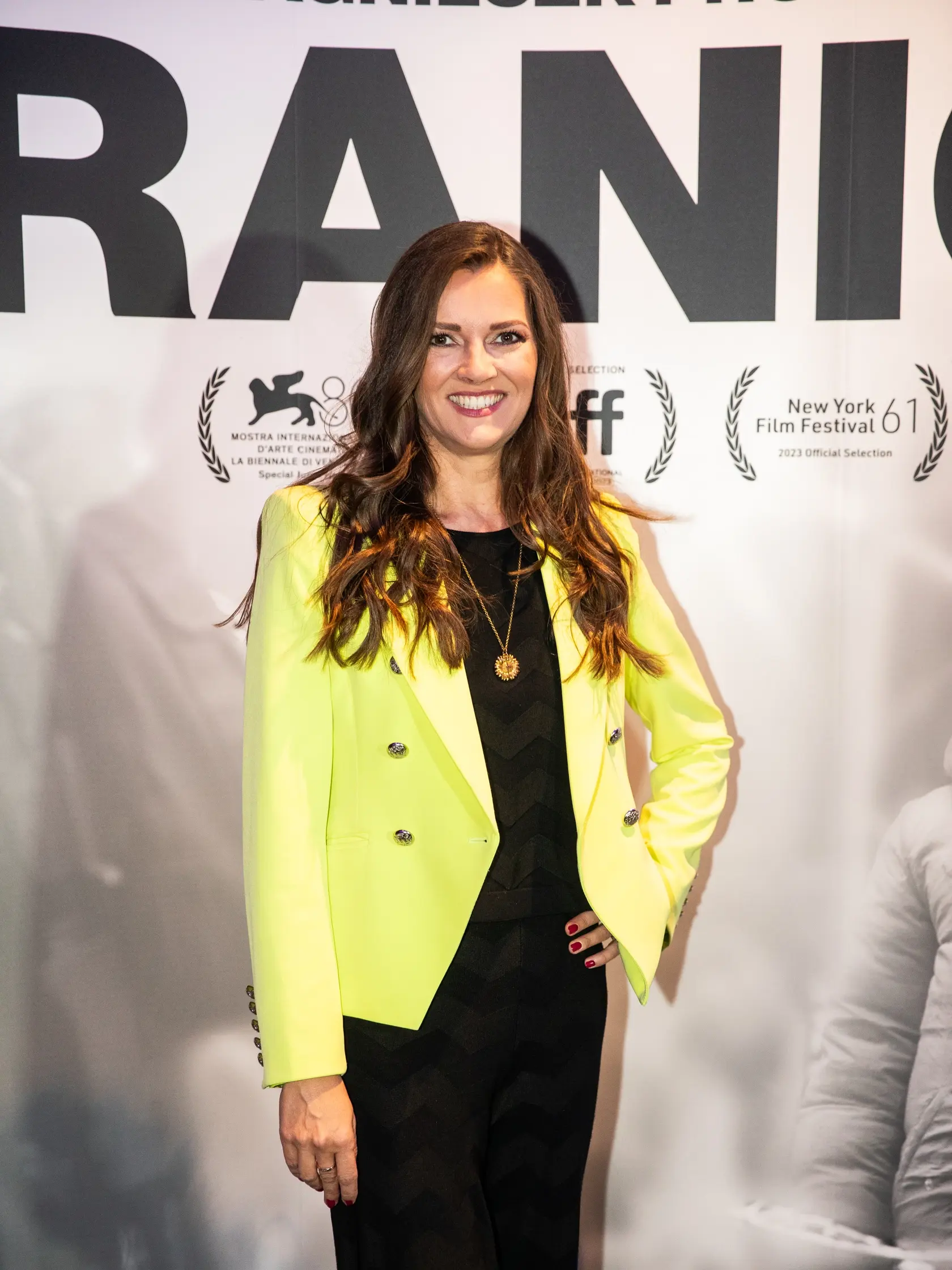Príchody na premiéru filmu Hranica, ktorý získal cenu poroty na filmovom festivale v Benátkach. Na snímke je Hana Rapantová.