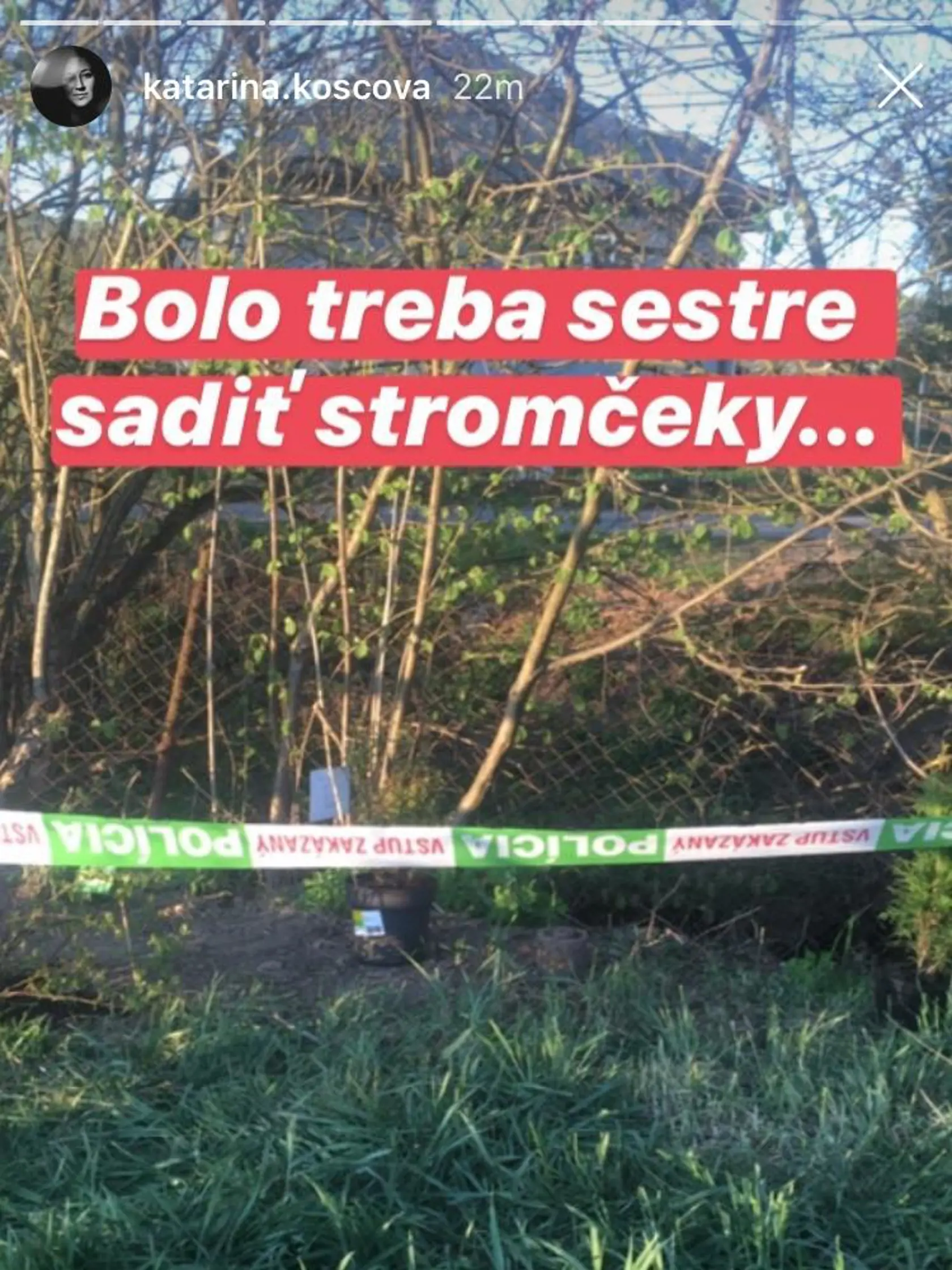 U Katky Koščovej zasahovala na záhrade polícia. Pri sadení stromčekov totiž natrafili na čudný predmet. Vraj môže ísť o starú mínu.