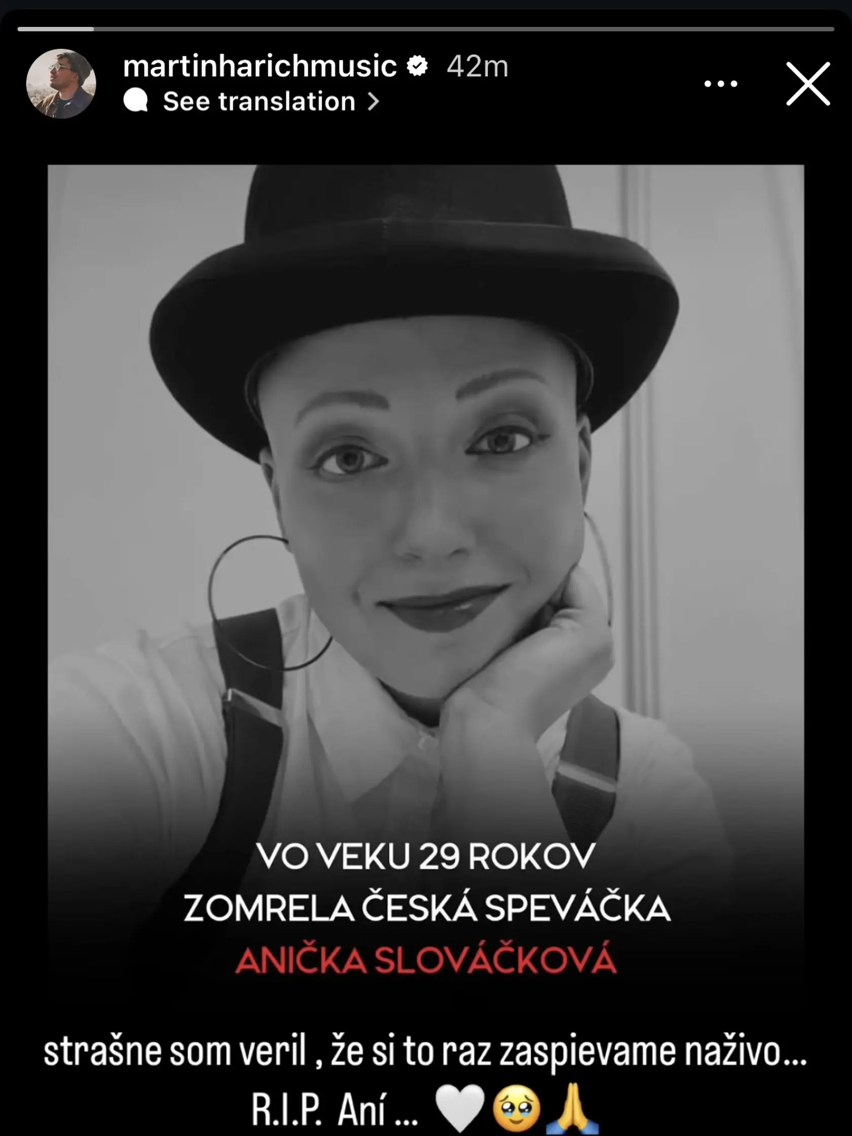 Smrť Aničky Slováčkovej (†29) zarmútila aj známe tváre. Odkaz do neba jej posiela aj Martin Harich.