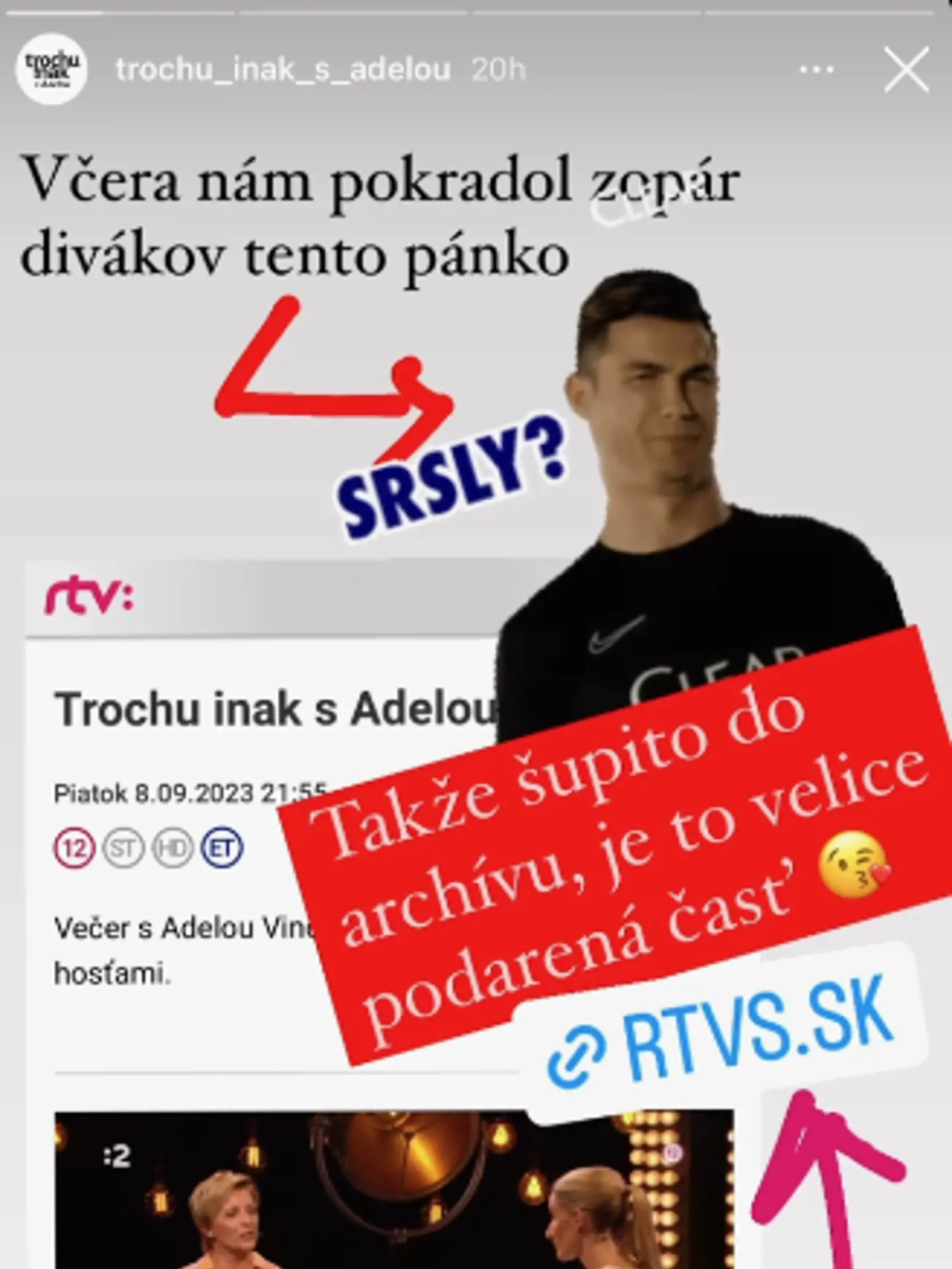 Adela stratila kvôli Ronaldovi divákov.