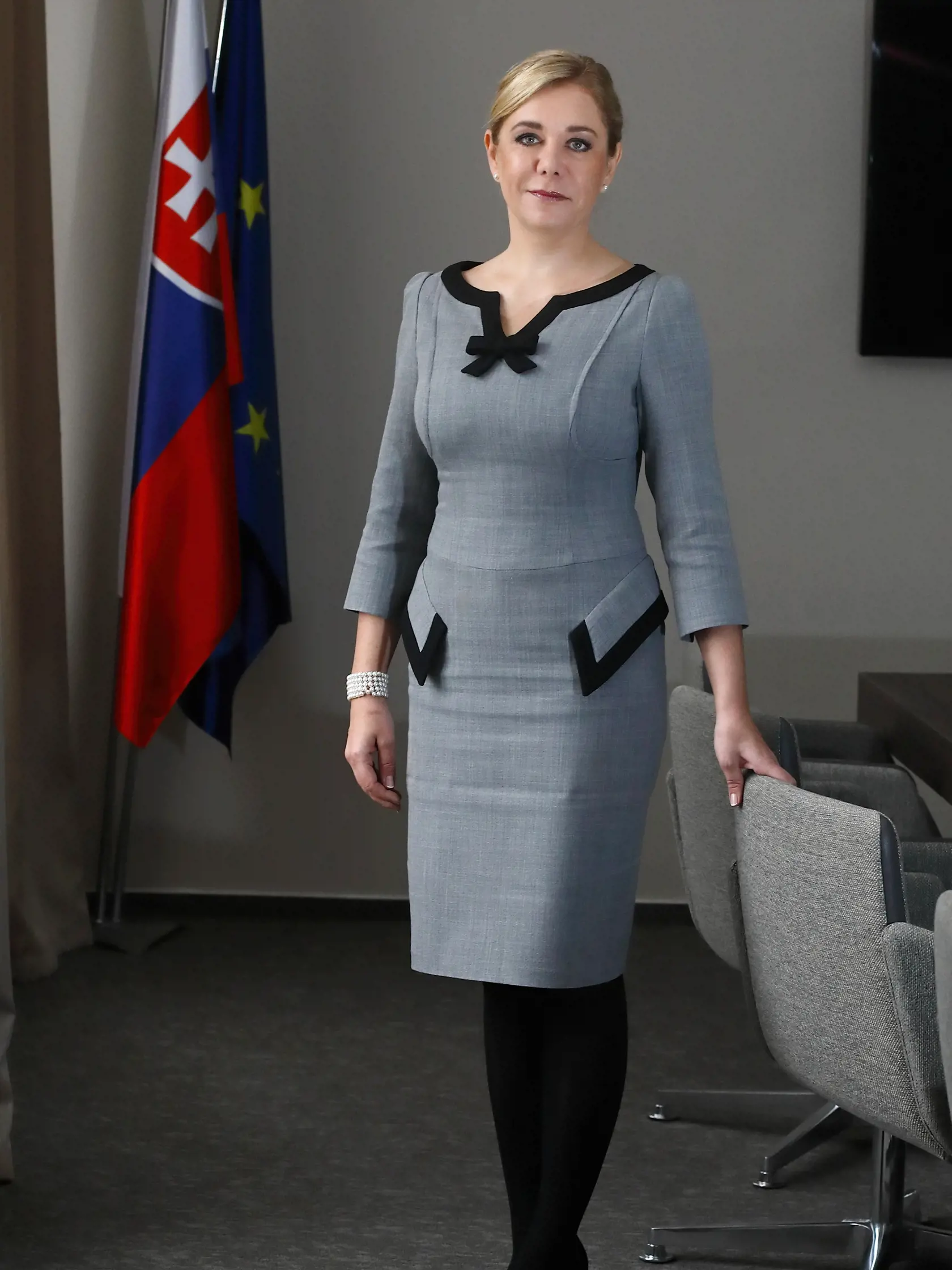 Na snímke ministerka vnútra Denisa Saková počas rozhovoru na ministerstve. 