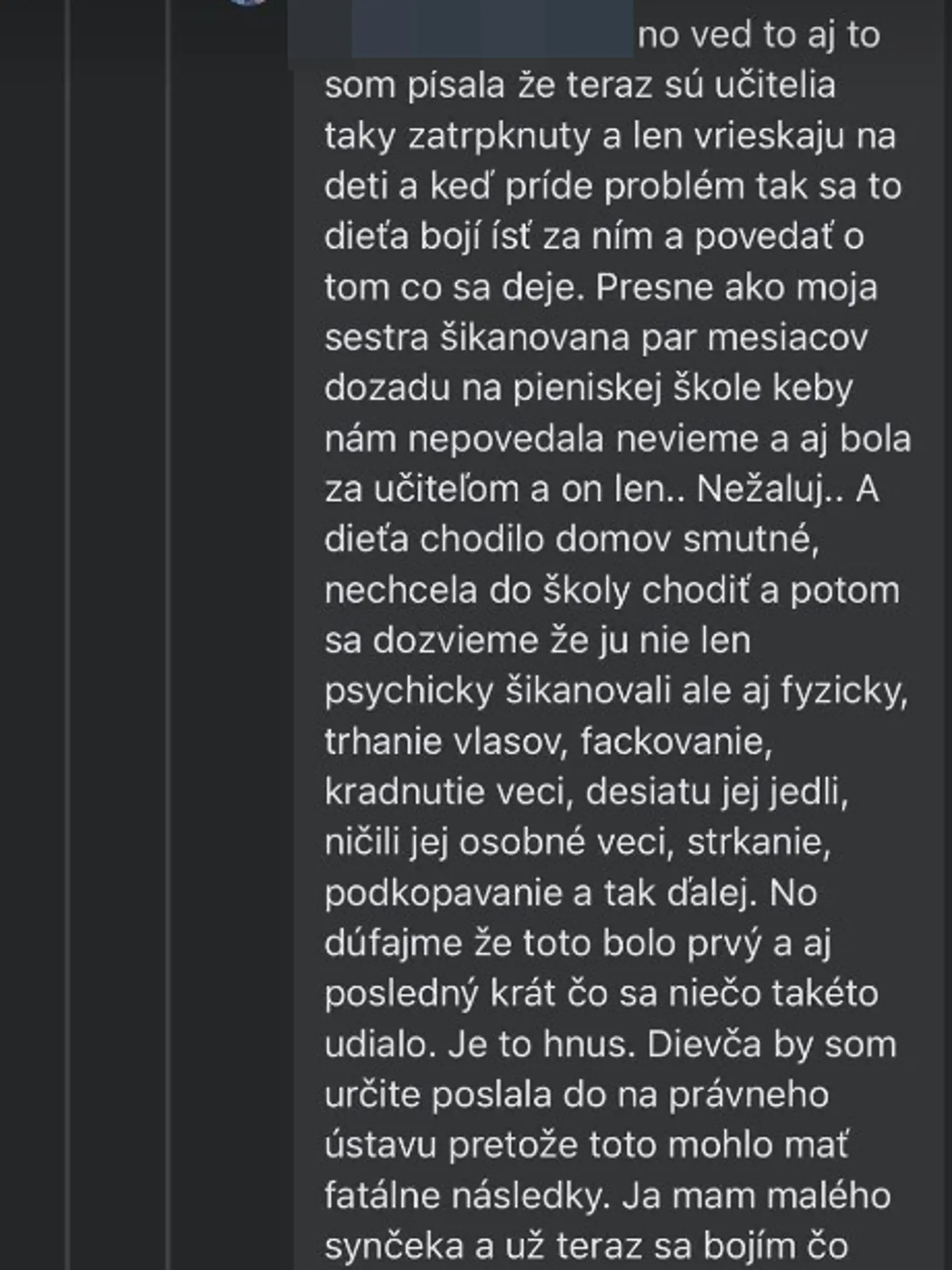 Po prípade údajnej šikany na ZŠ Pieninská sa objavujú na sociálnej sieti nové šokujúce priznania.