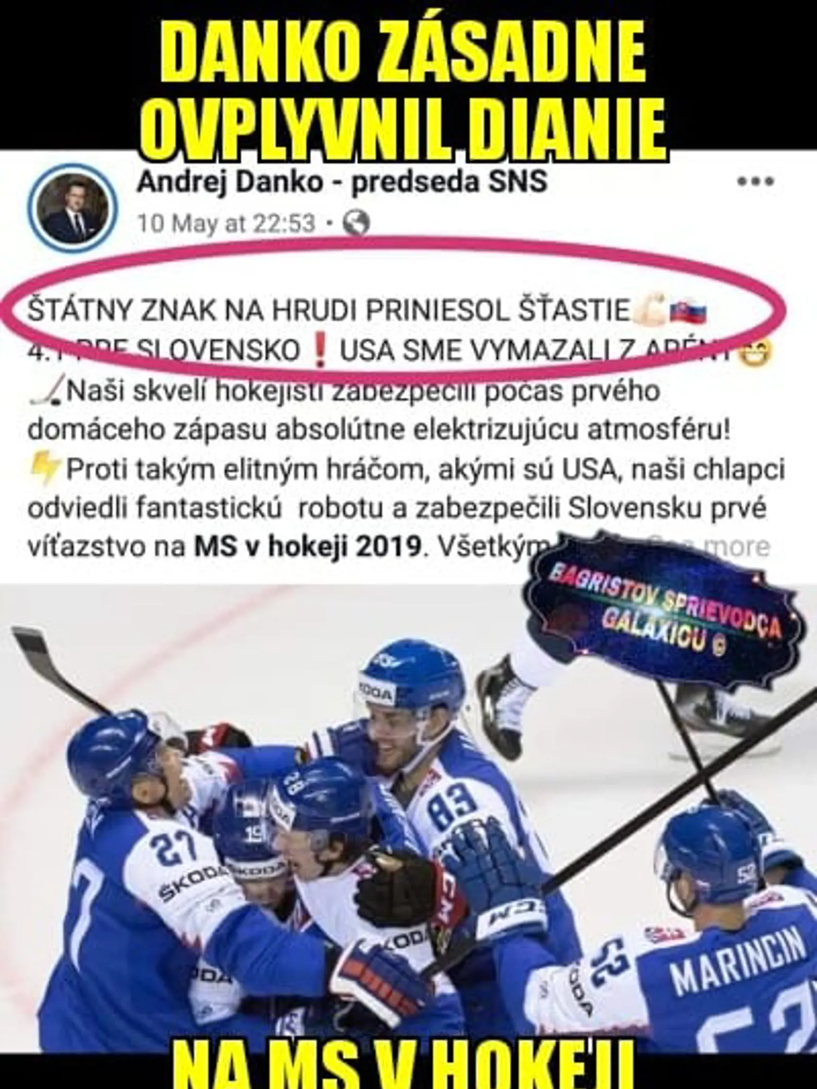 Internet pobavil aj status Andreja Danka o hokeji.