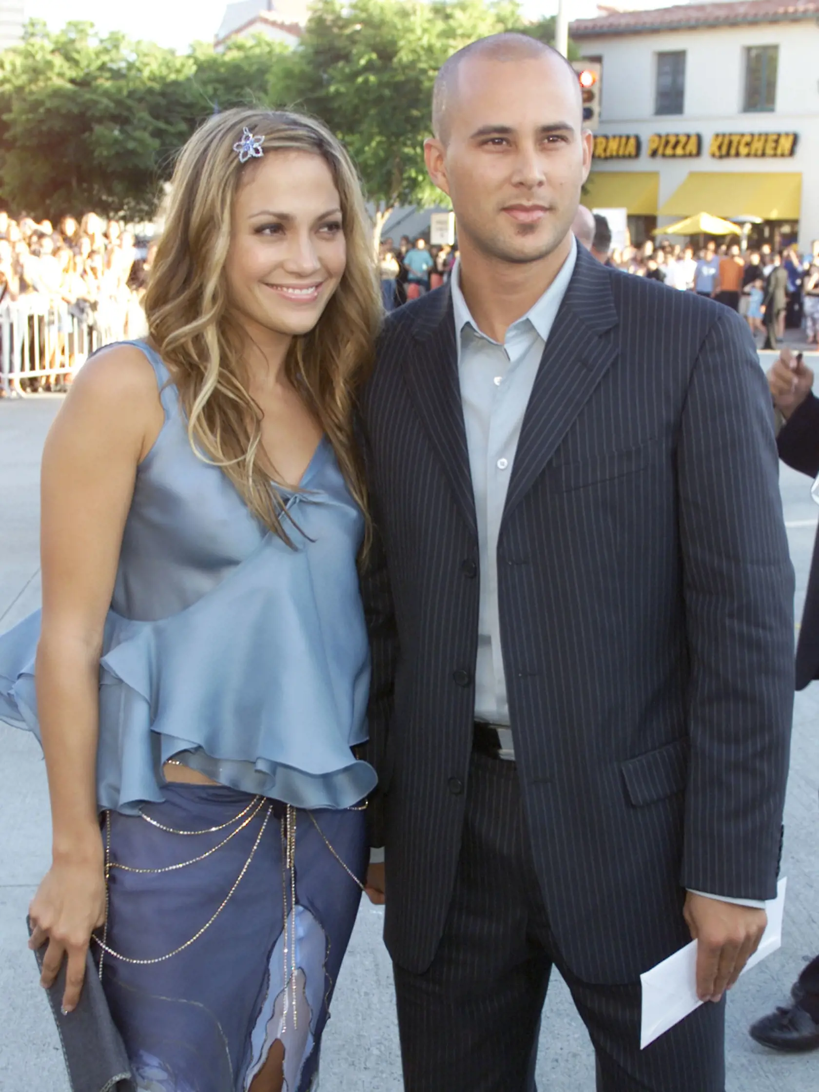 Jennifer Lopez and Cris Judd at the premiere of 'America's Sweethearts' at the Village Theater in Los Angeles, Ca. 7/17/01. Photo by Kevin Winter/Getty Images.