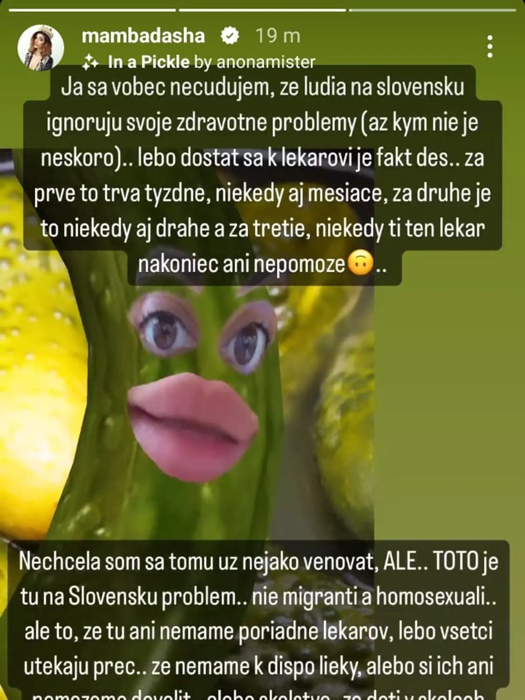Nahnevaná Mamba Dasha u lekára.