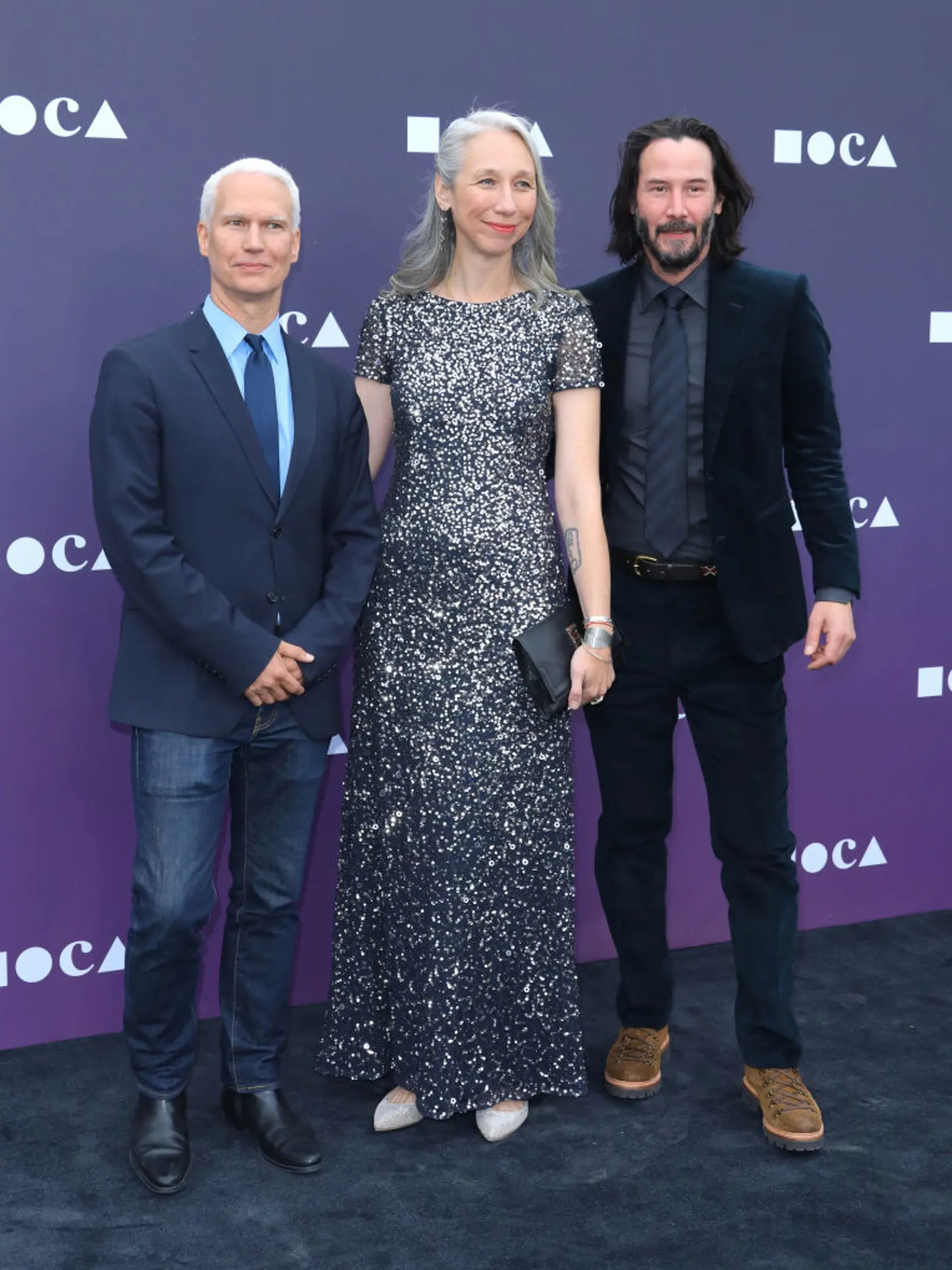 LOS ANGELES, CALIFORNIA - MAY 18:  Klaus Biesenbach, Alexandra Grant and Keanu Reeves attend the MOCA Benefit 2019 at The Geffen Contemporary at MOCA on May 18, 2019 in Los Angeles, California. (Photo by JC Olivera/Getty Images)