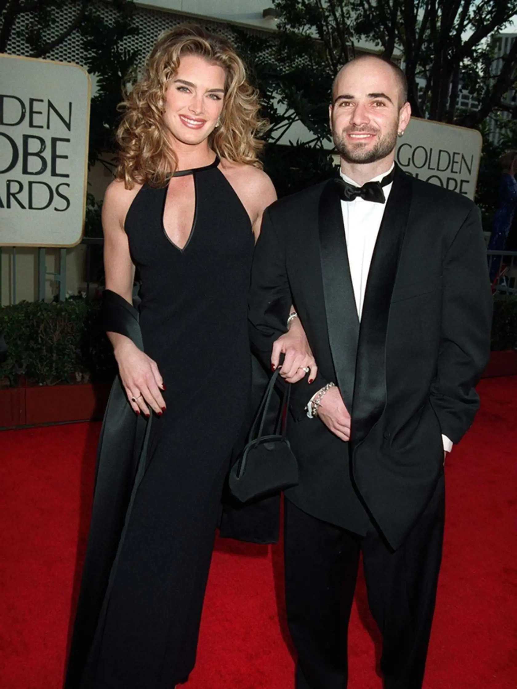19jan97:,Actress,Brooke,Shields,&,Fiance,Andre,Agassi,At,The