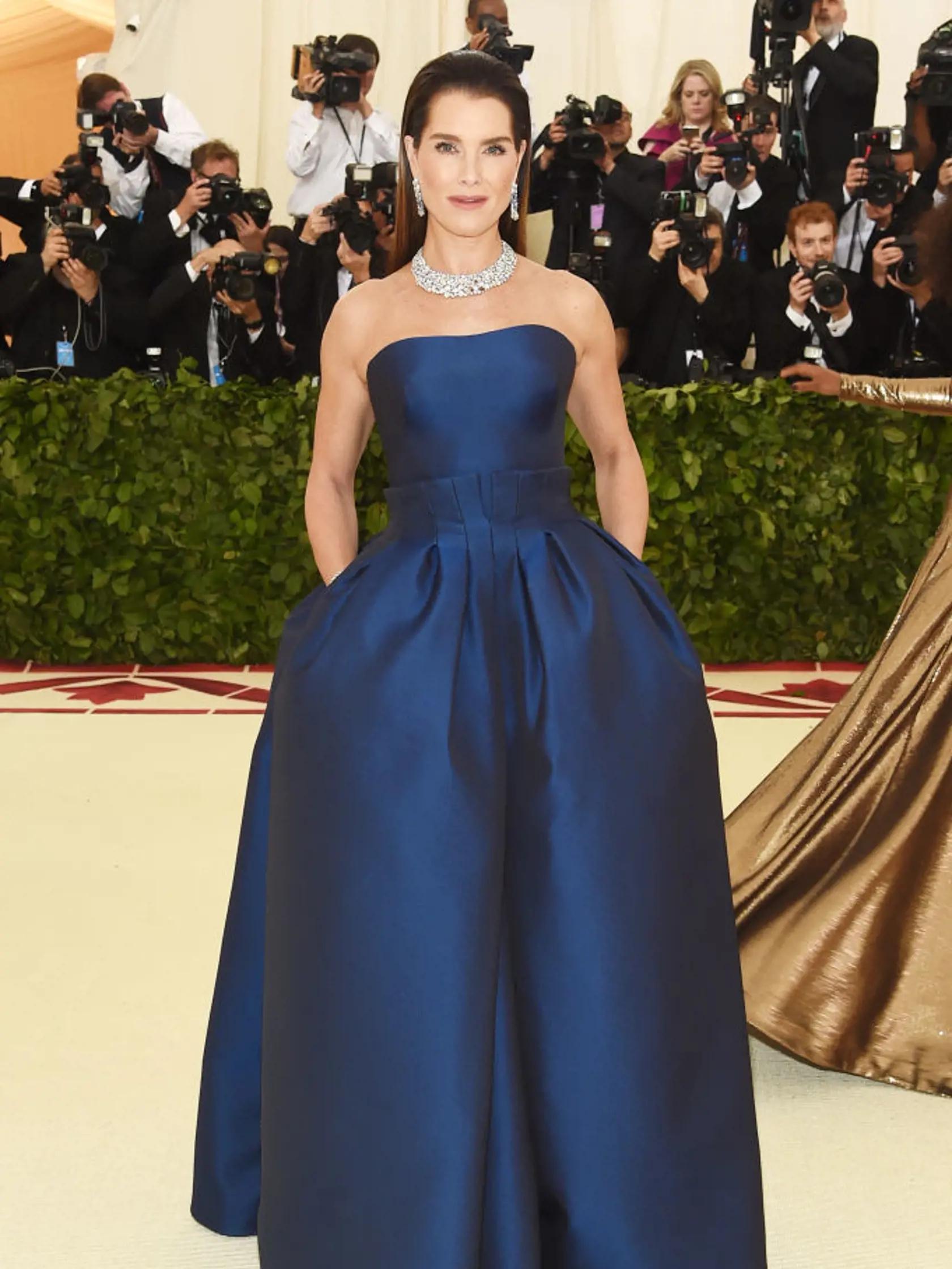 NEW YORK, NY - MAY 07:  Brooke Shields attends the Heavenly Bodies: Fashion & The Catholic Imagination Costume Institute Gala at The Metropolitan Museum of Art on May 7, 2018 in New York City.  (Photo by Jamie McCarthy/Getty Images)