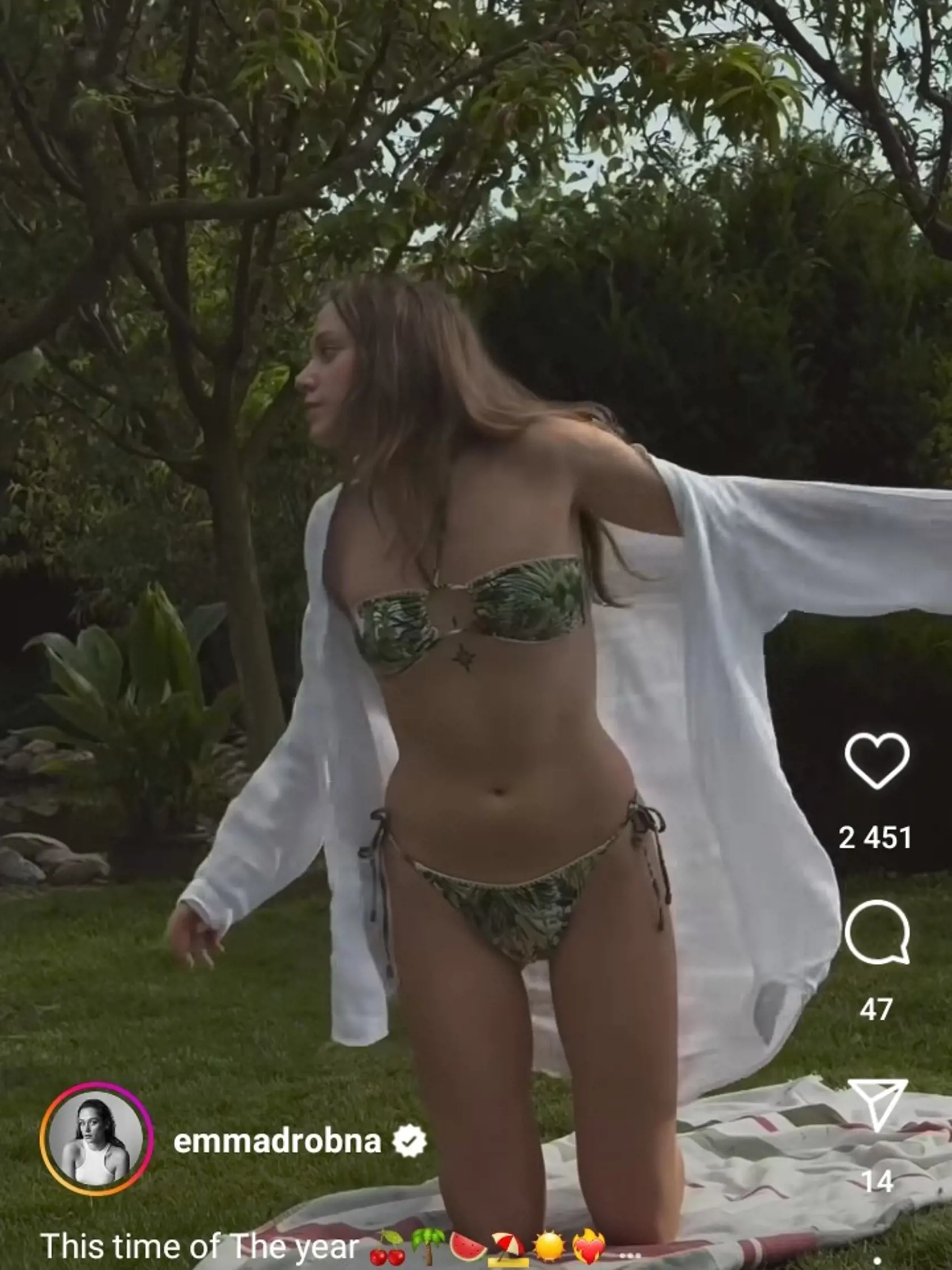 Emma Drobná si vychutnala teplé počasie. 
